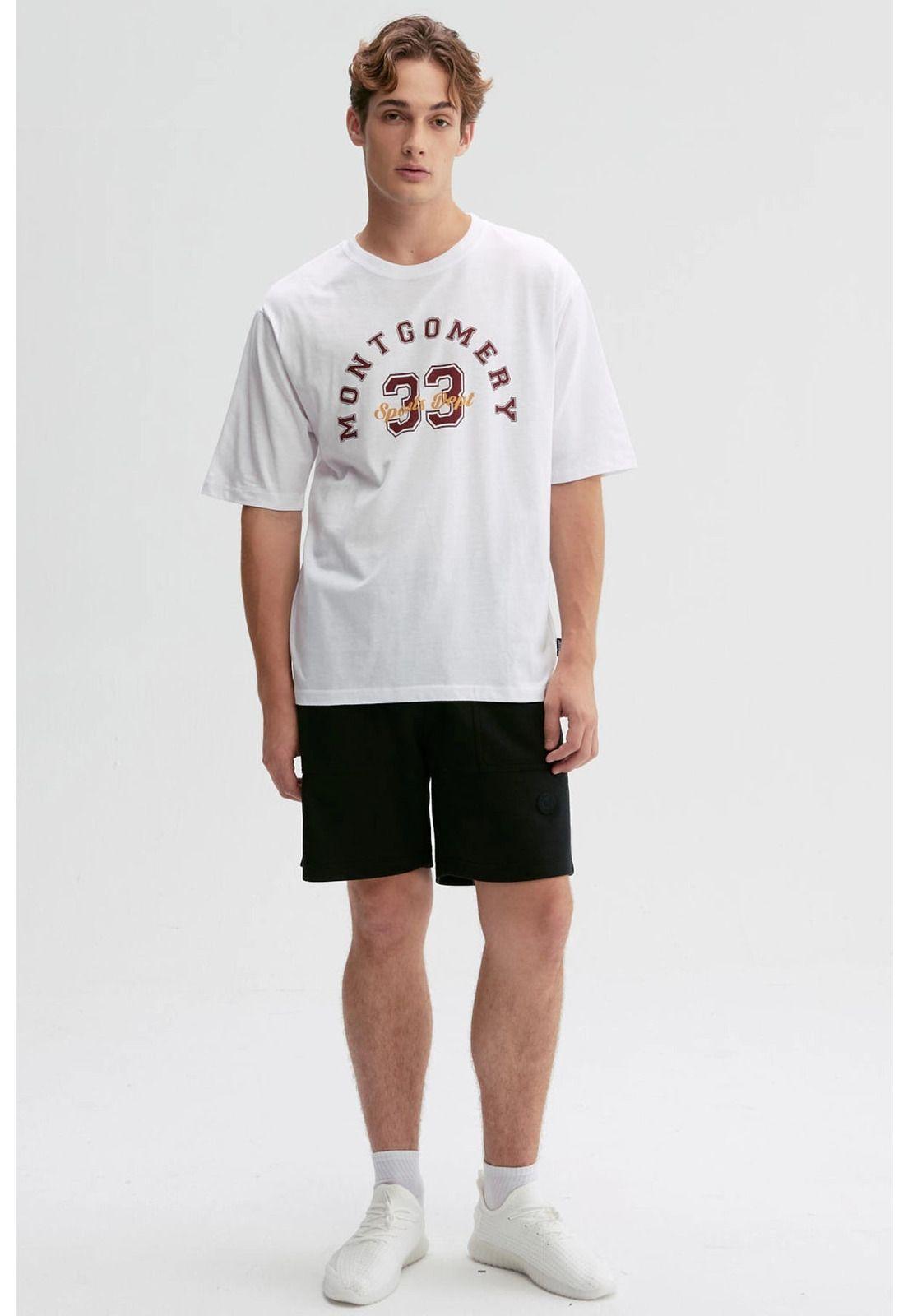 Polera Hombre Print Central Blanco - VII-3