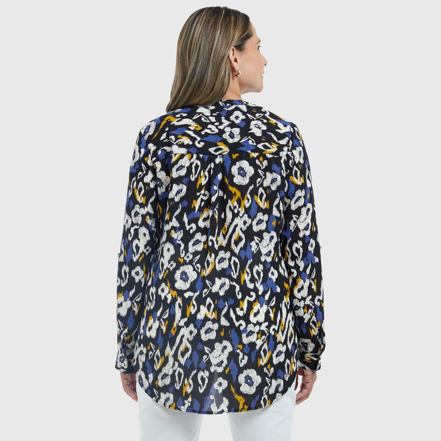 Blusa Mujer Lisa Estampado Negro / Blanco-2