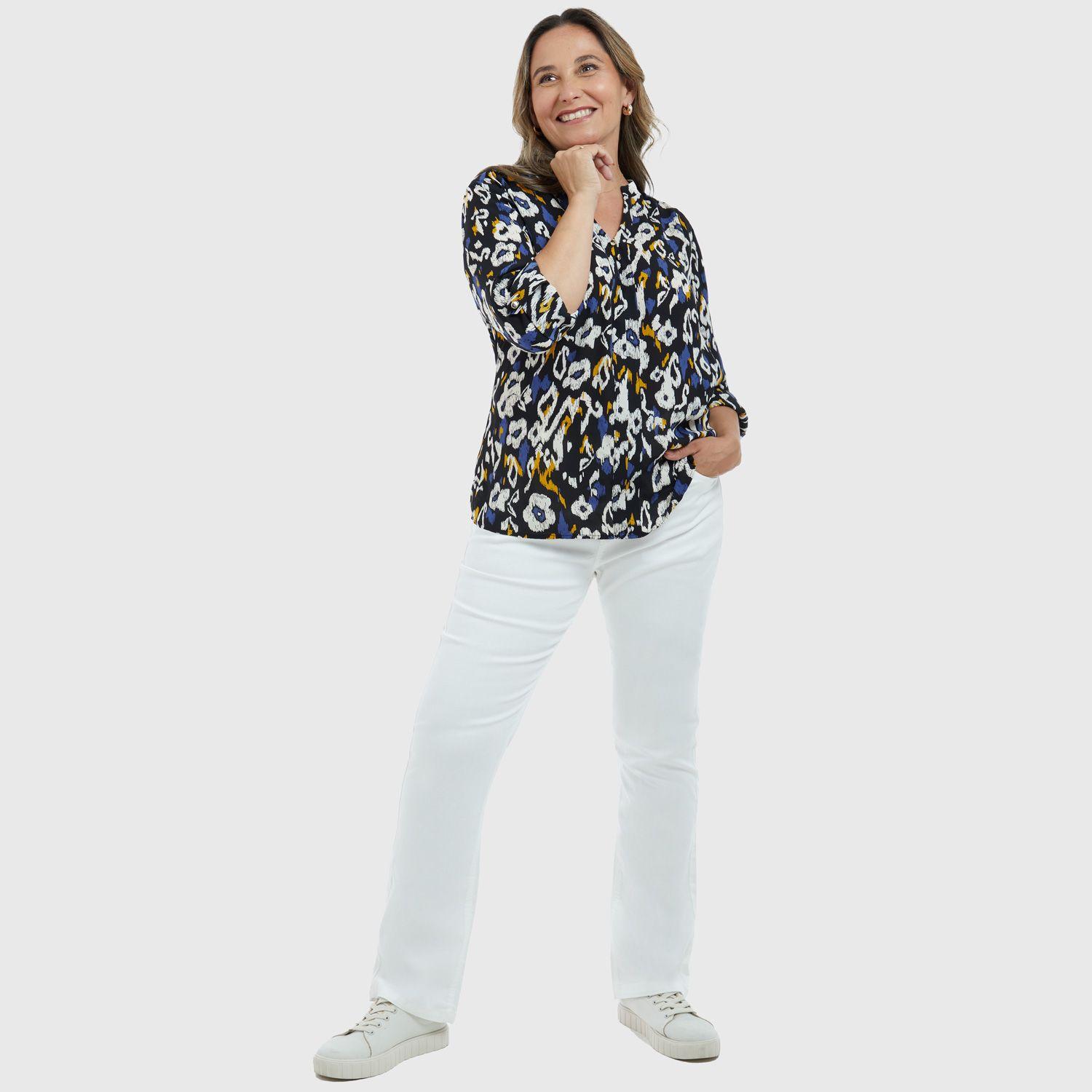 Blusa Mujer Lisa Estampado Negro / Blanco-3