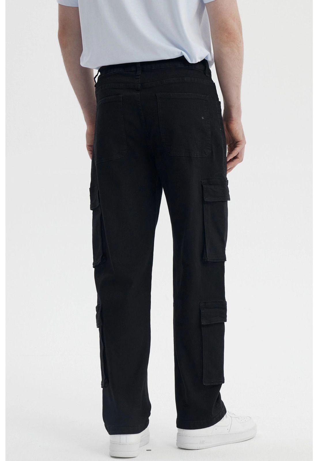 Jeans Hombre Doble Cargo Negro- ll-2