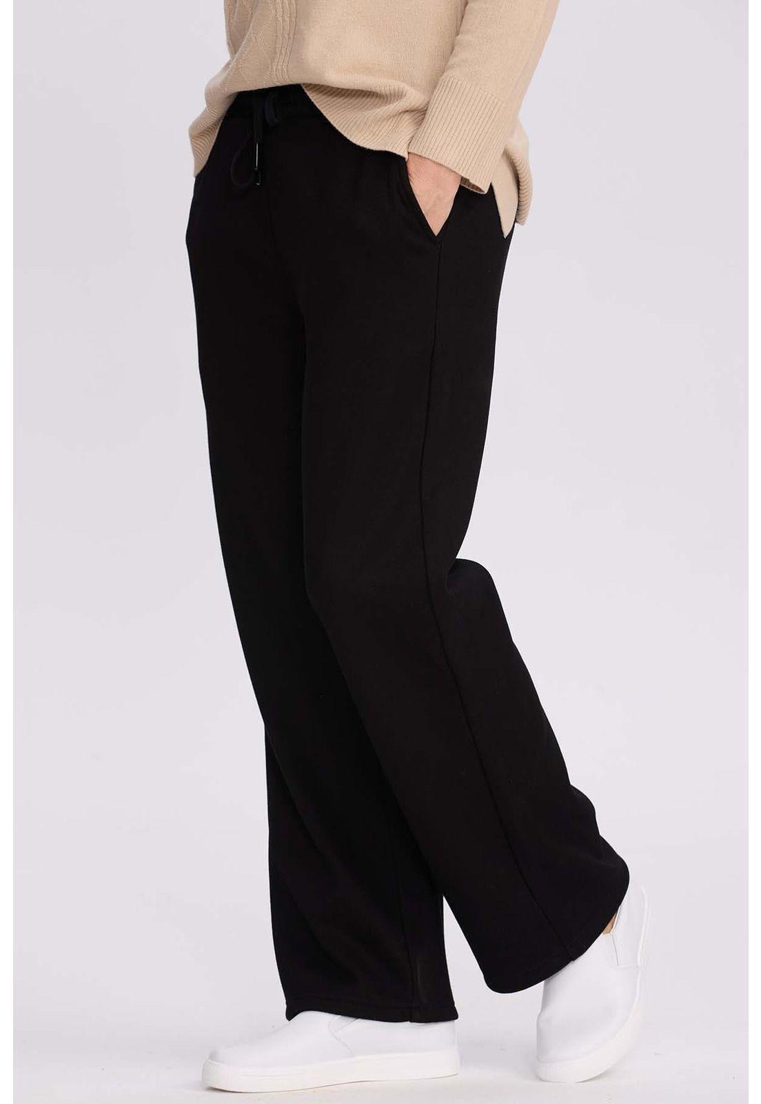 Pantalón Buzo Mujer Doble Faz Negro-1