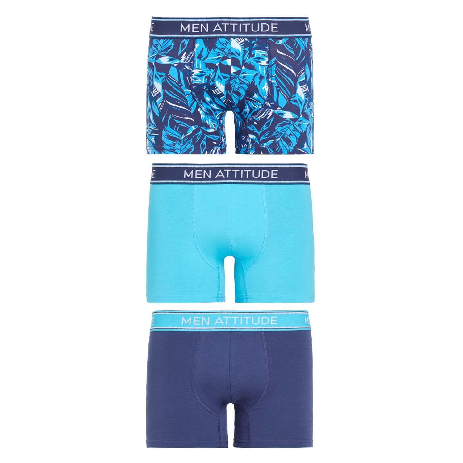 Boxer Liso Tripack Turquesa Hombre-0