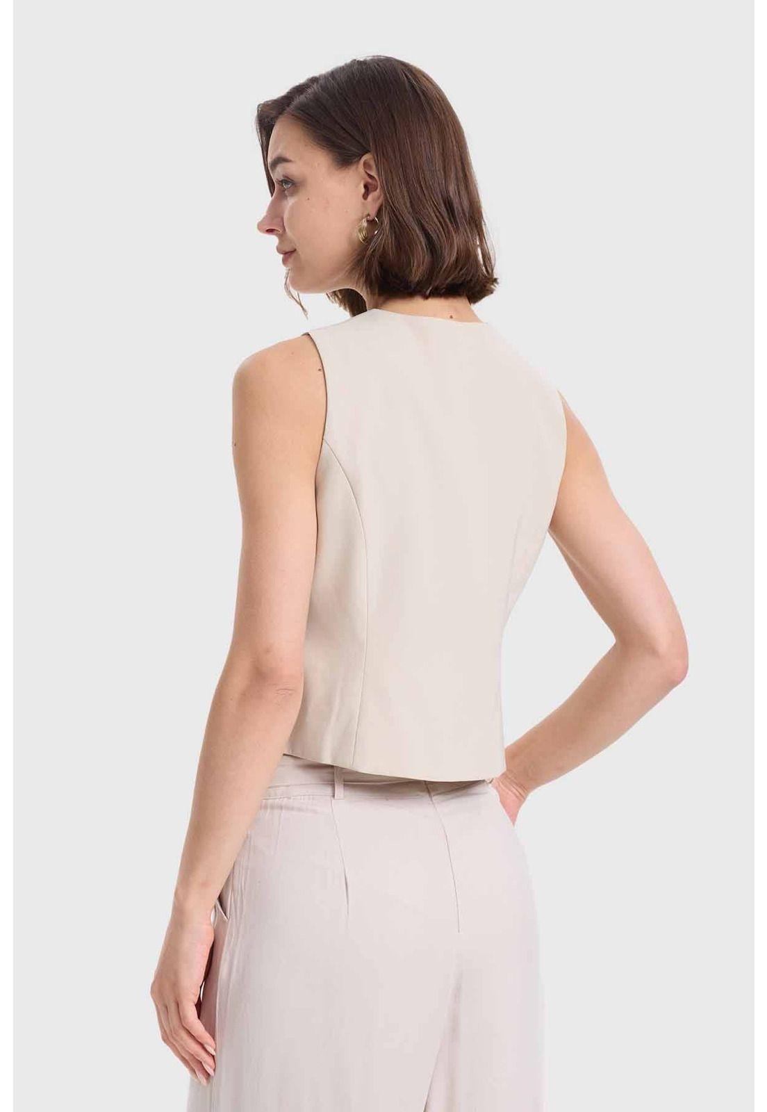 Blazer Mujer Tipo Gillette Abotonado Arena-2