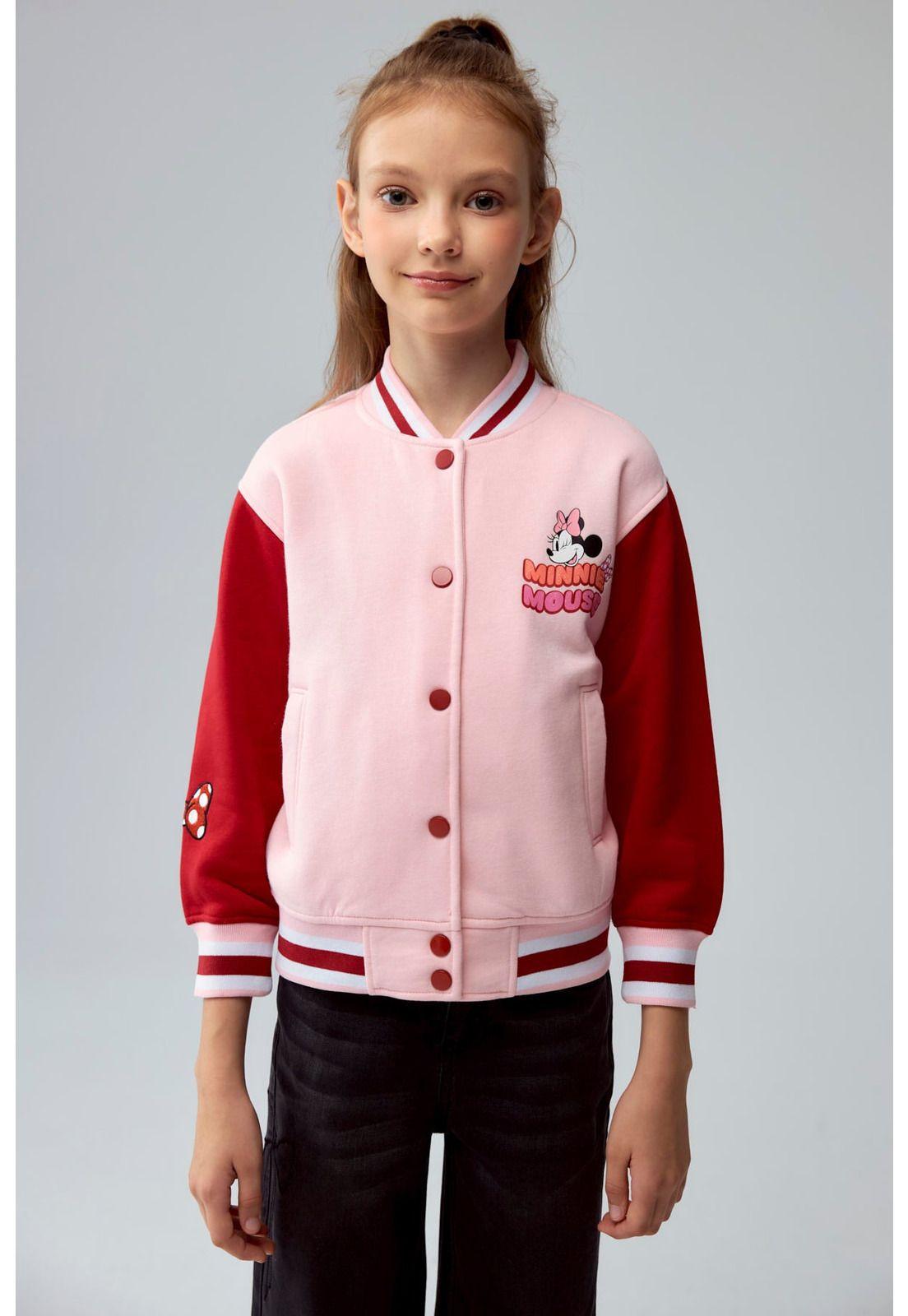 Polerón Niña College Minnie Rosado-0