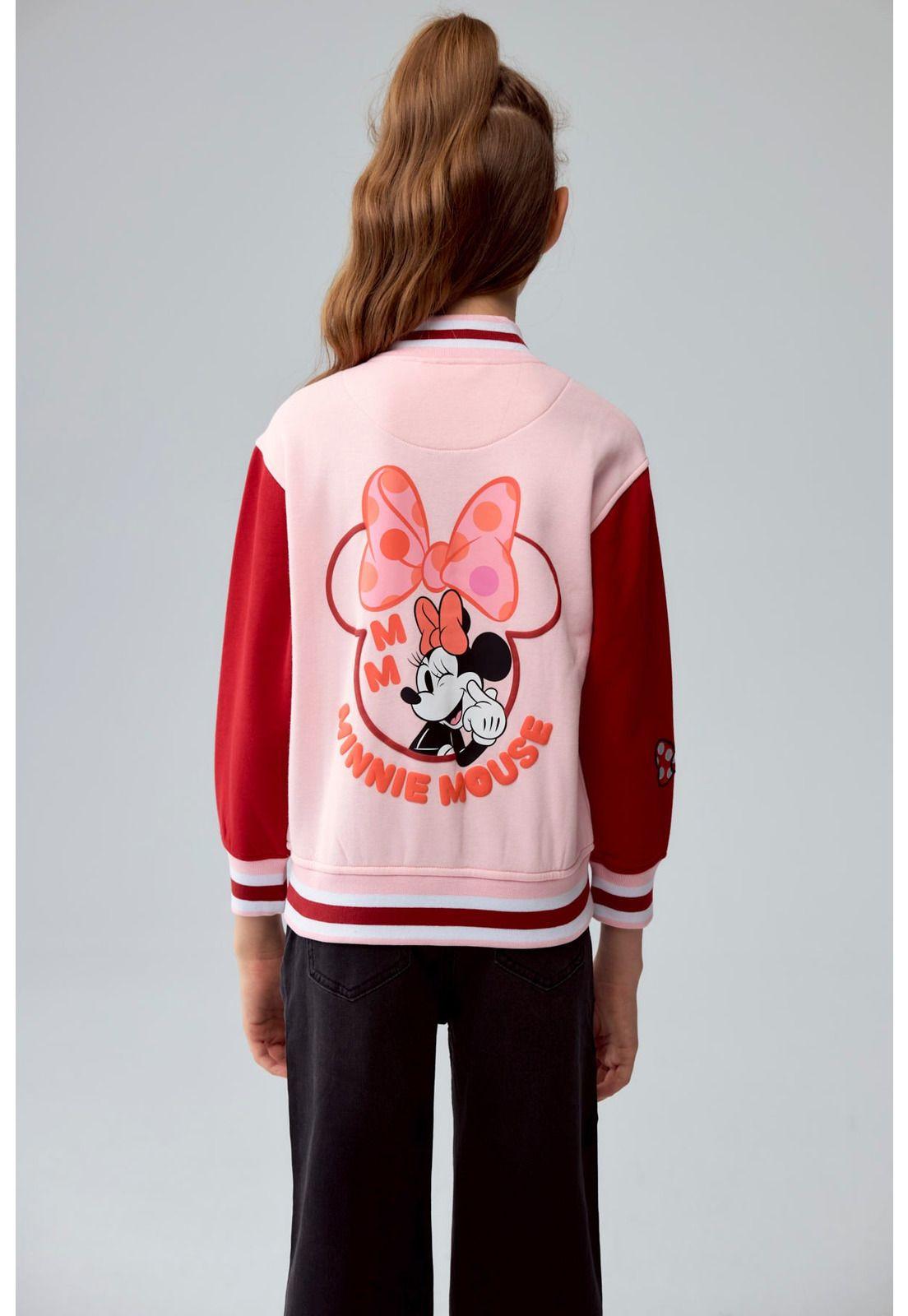 Polerón Niña College Minnie Rosado-1