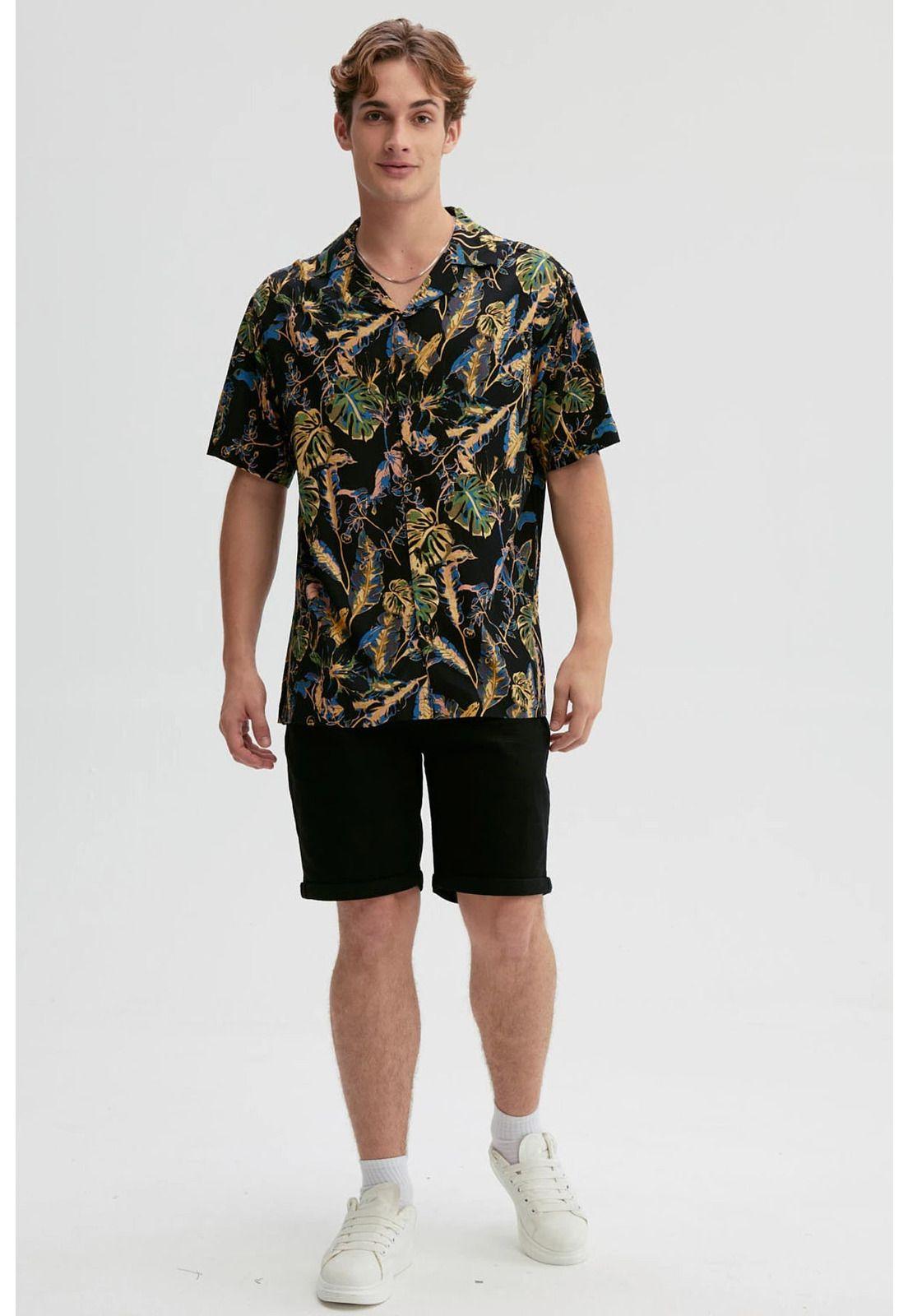 Camisa Hombre Guayabera Full Rapport Negro-3