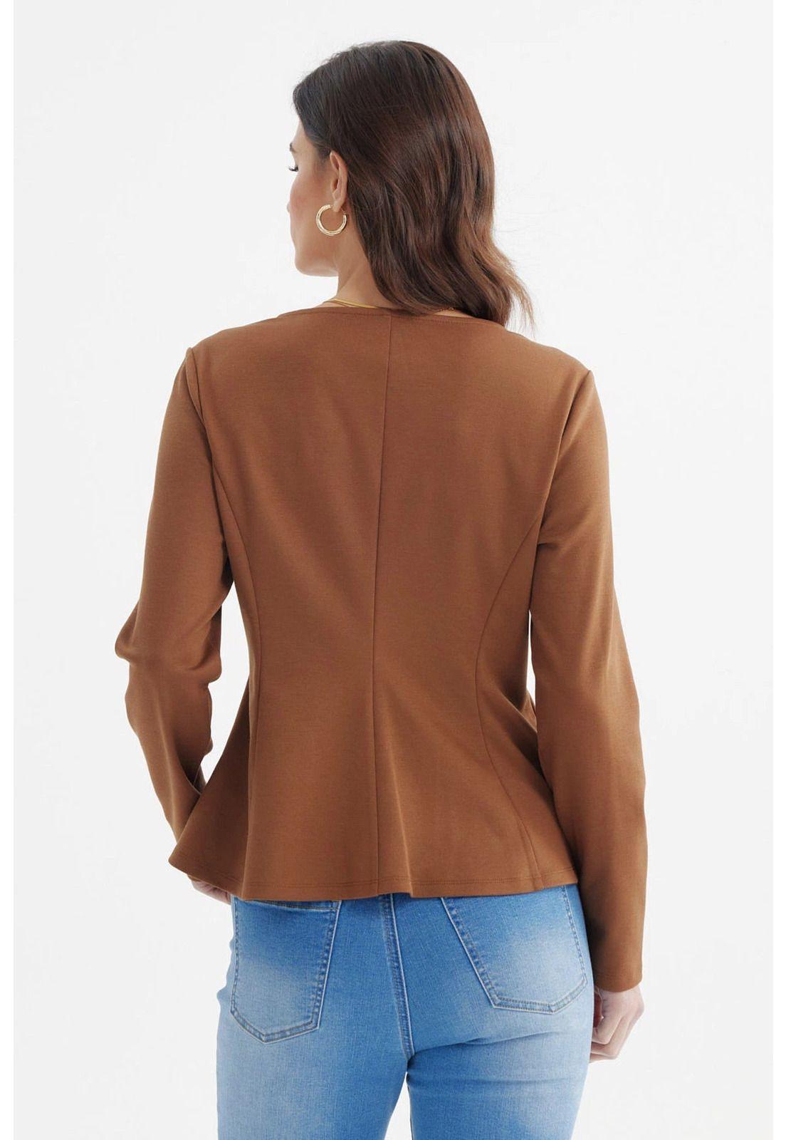 Blazer Mujer Ajustado Café-2