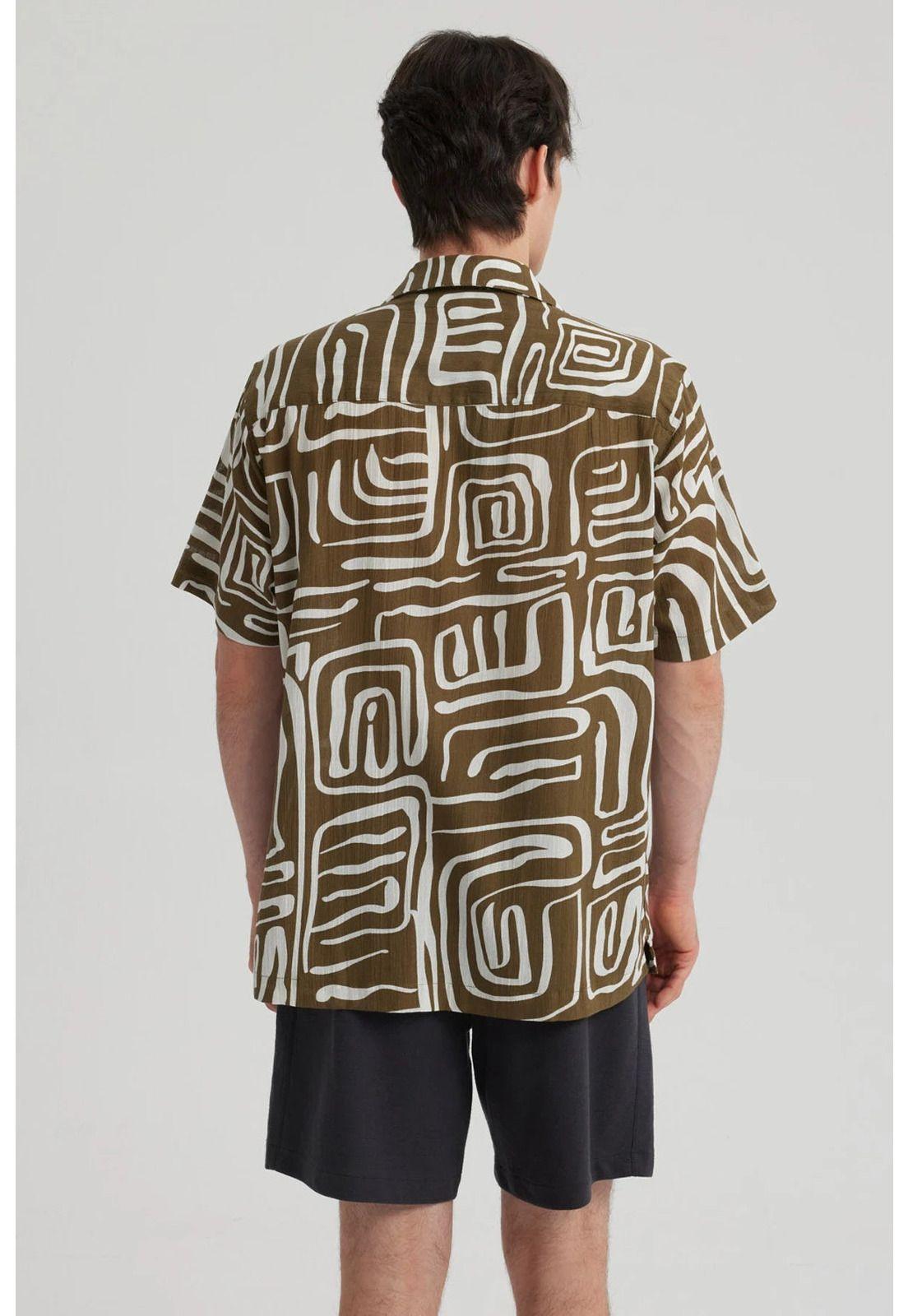 Camisa Hombre Textura Chocolate-2