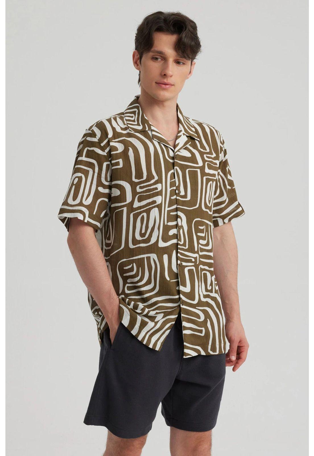 Camisa Hombre Textura Chocolate-3