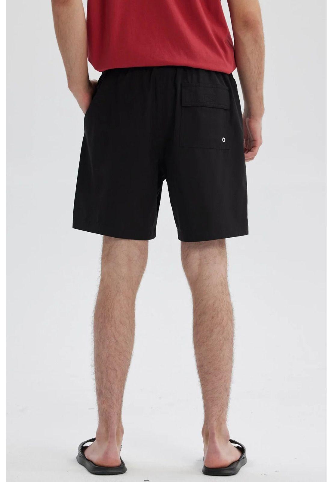 Short De Baño Hombre Liso Negro-2