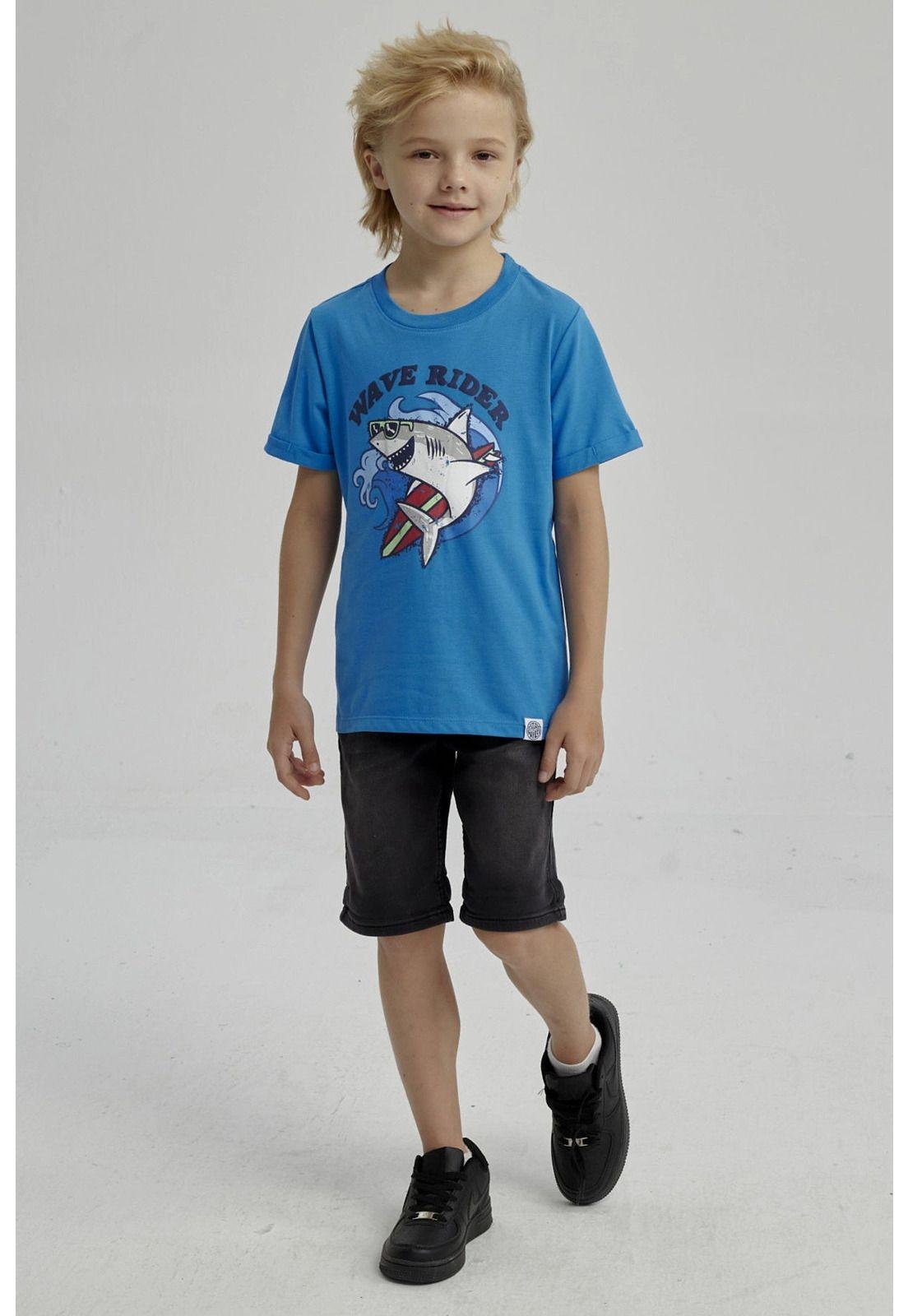 Polera Niño Puff Print Delantero Azul Claro-7