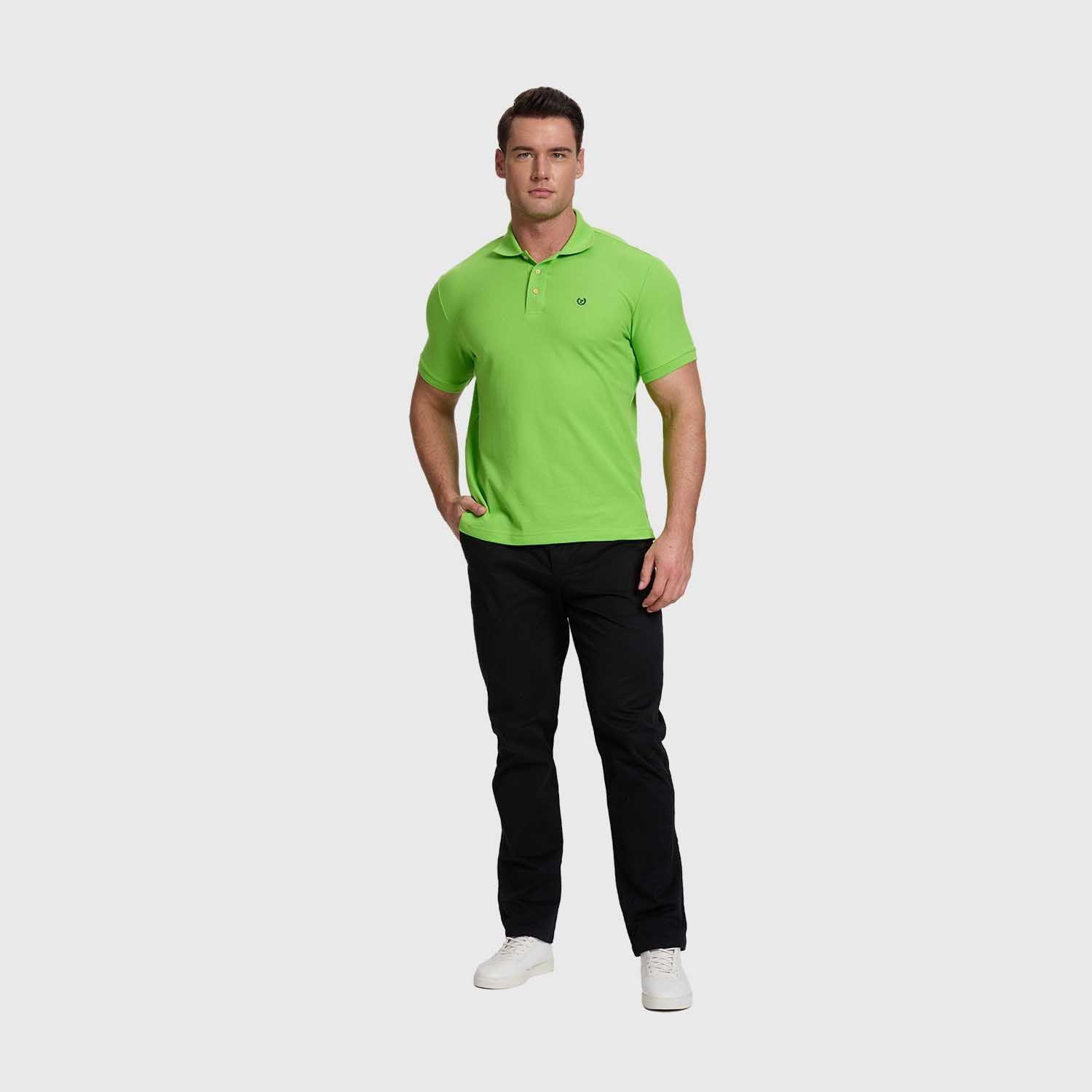 Polera Hombre Pique Básica Lisa Verde Limon Fashion's Park-3
