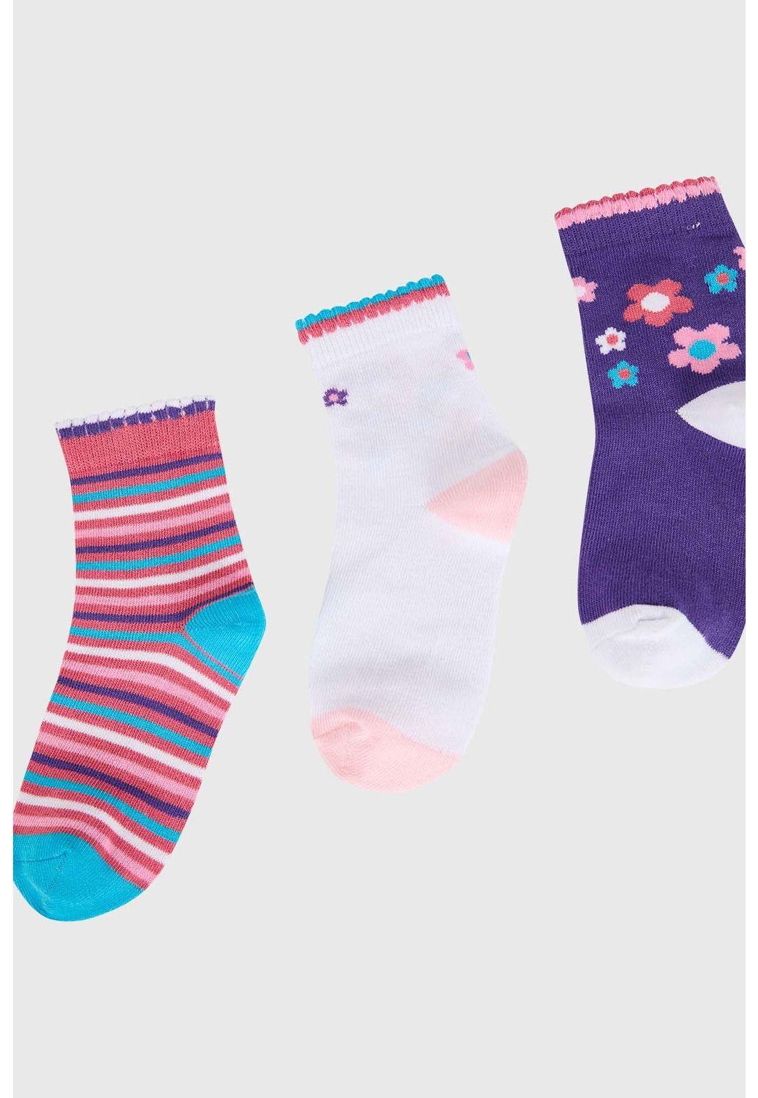 Calcetín De Vestir Niña Tripack Blanco-1