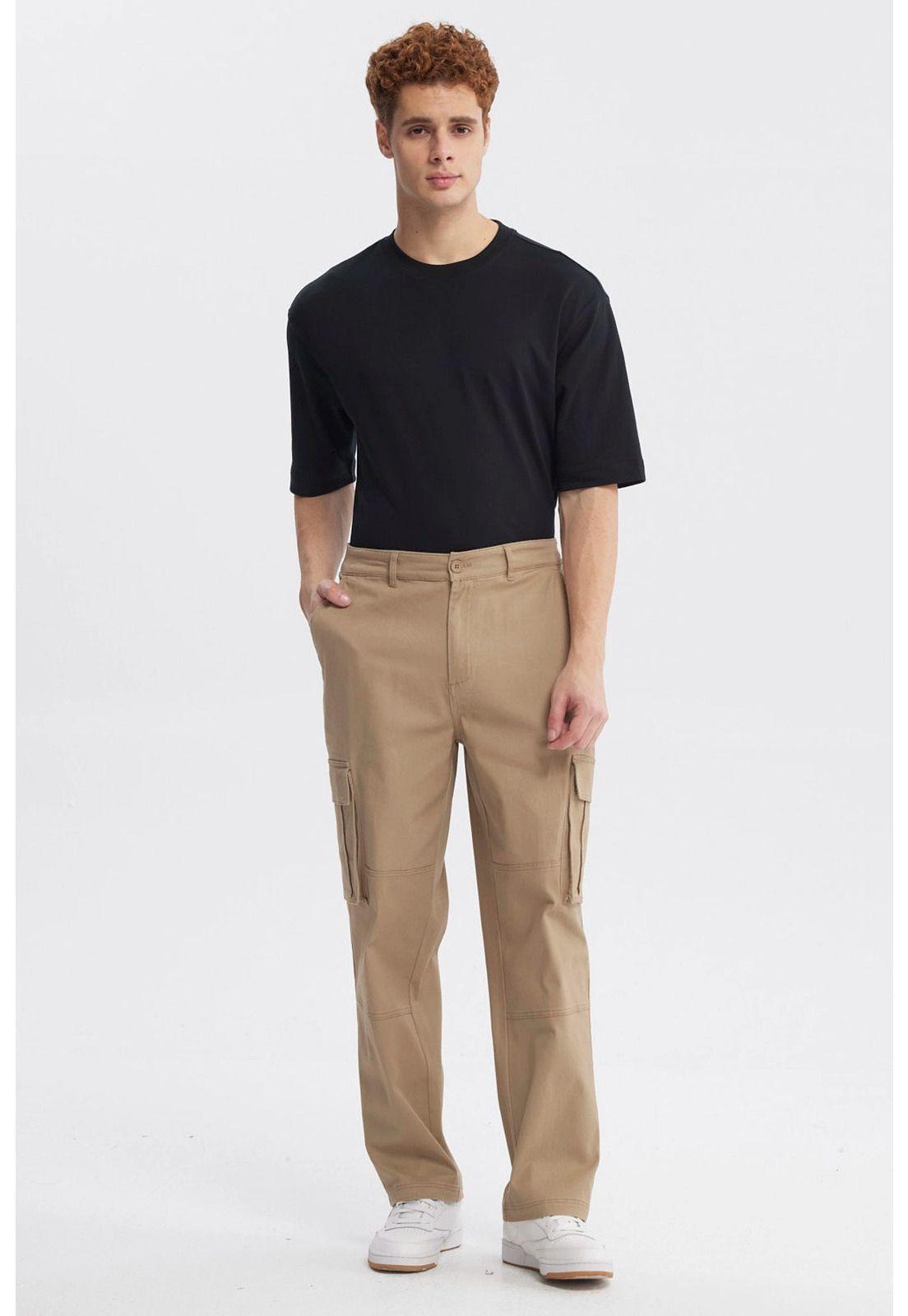 Pantalón Hombre Cargo Wide Leg Kaki-3