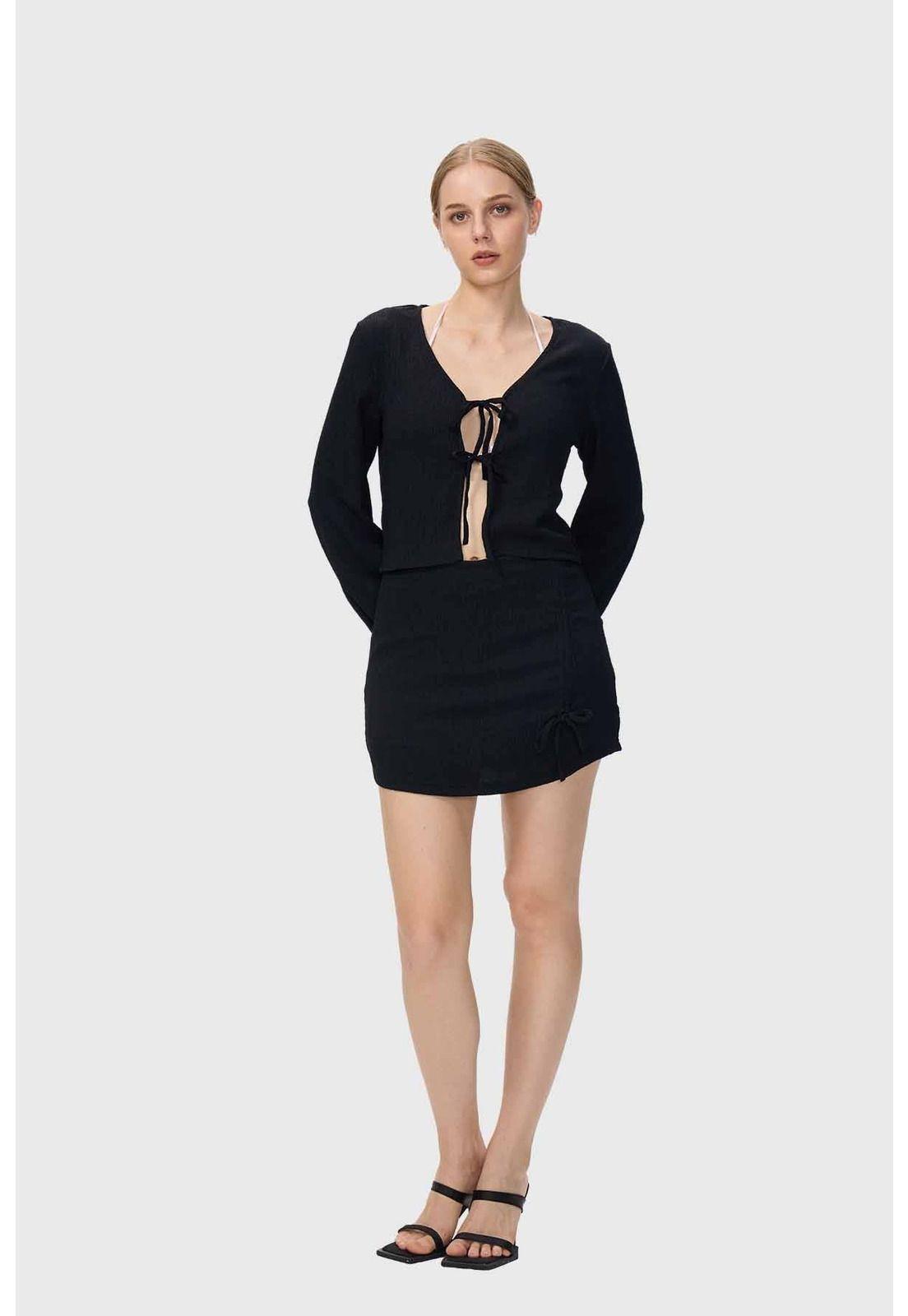 Falda Mujer Malla Negro- ll-3