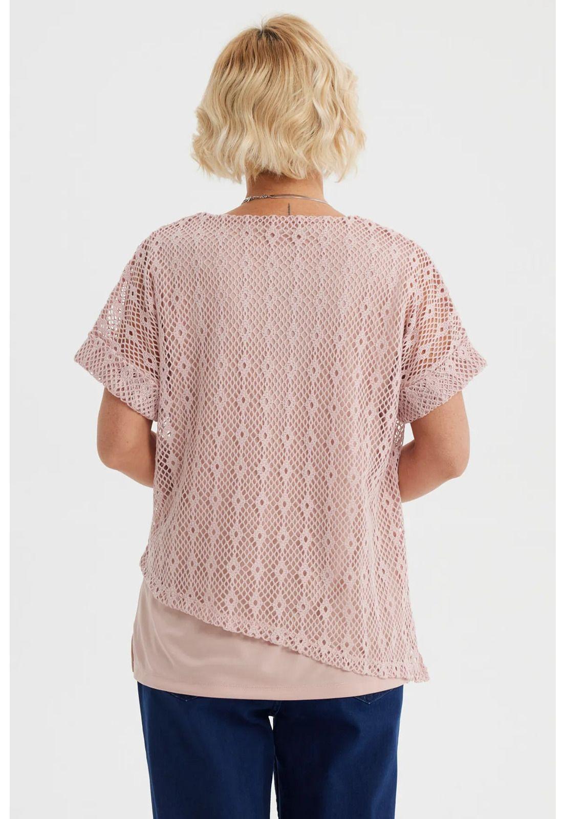 Polera Mujer Calada Rosado-2