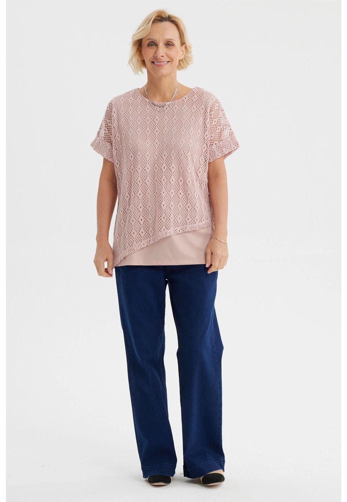 Polera Mujer Calada Rosado-3