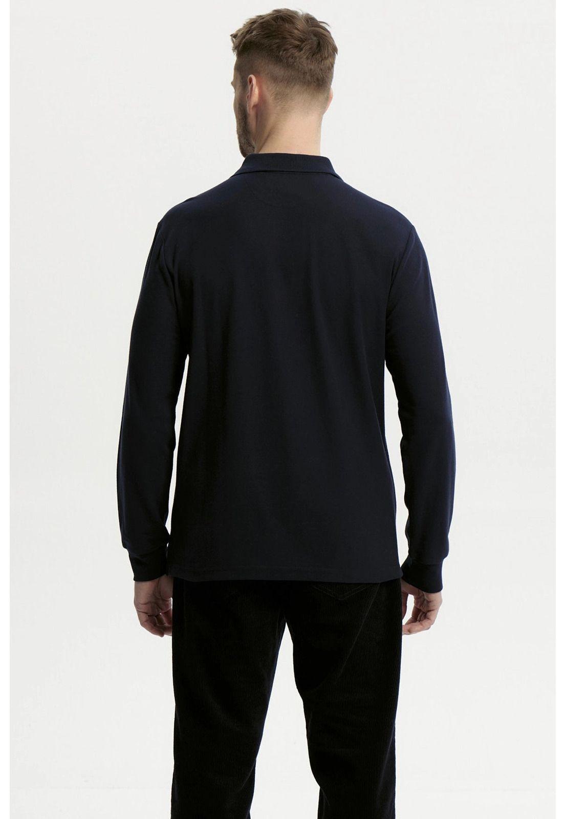 Polera Hombre Pique Básica Azul Marino - ll-2