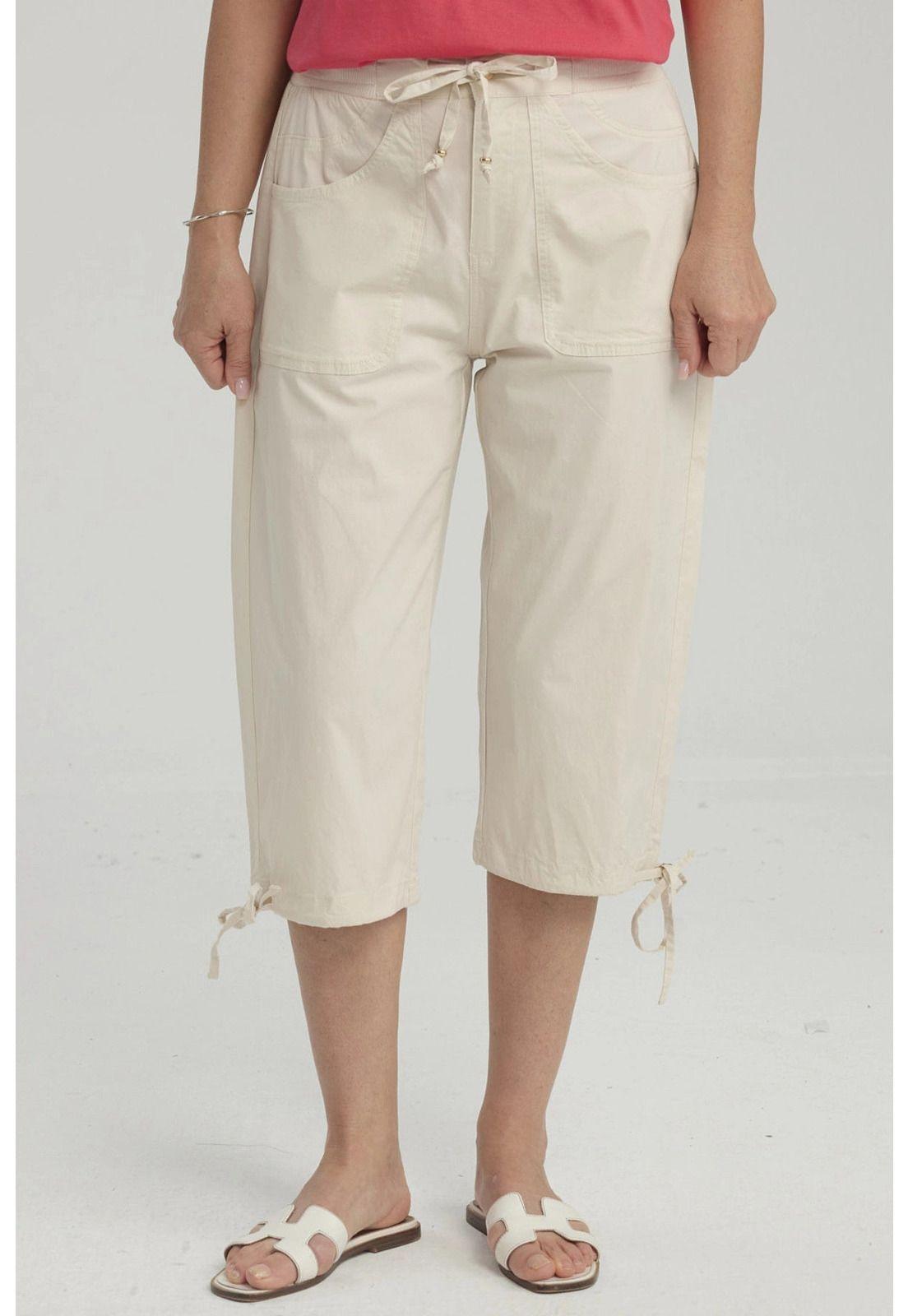 Pantalón Mujer Con Cortes Y Apertura Beige Claro-0