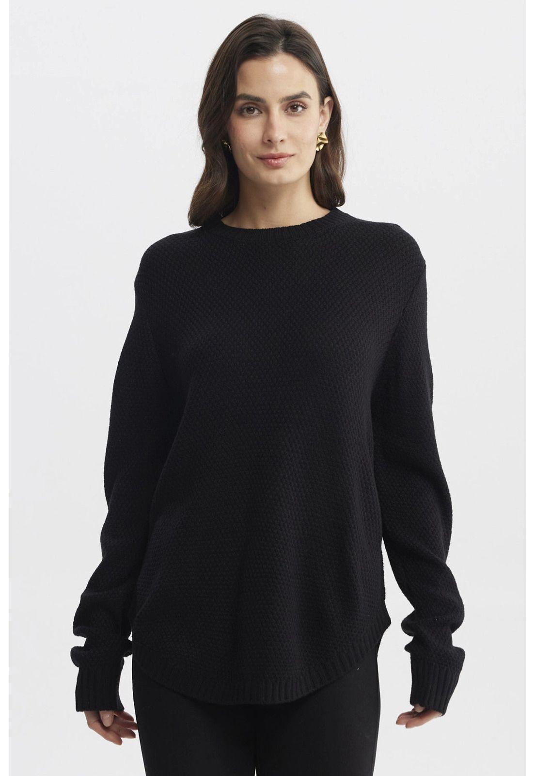 Sweater Mujer Slim Negro-0