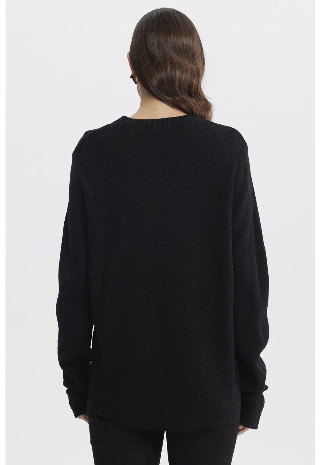 Sweater Mujer Slim Negro-2