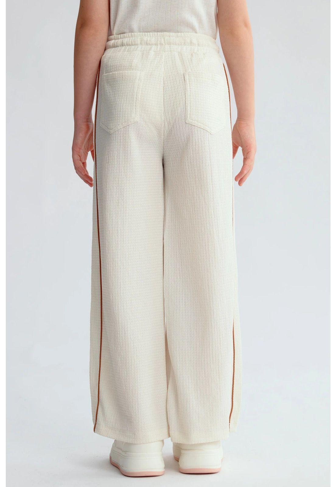 Pantalón Niña Crep Accesorios Cordón Beige-2