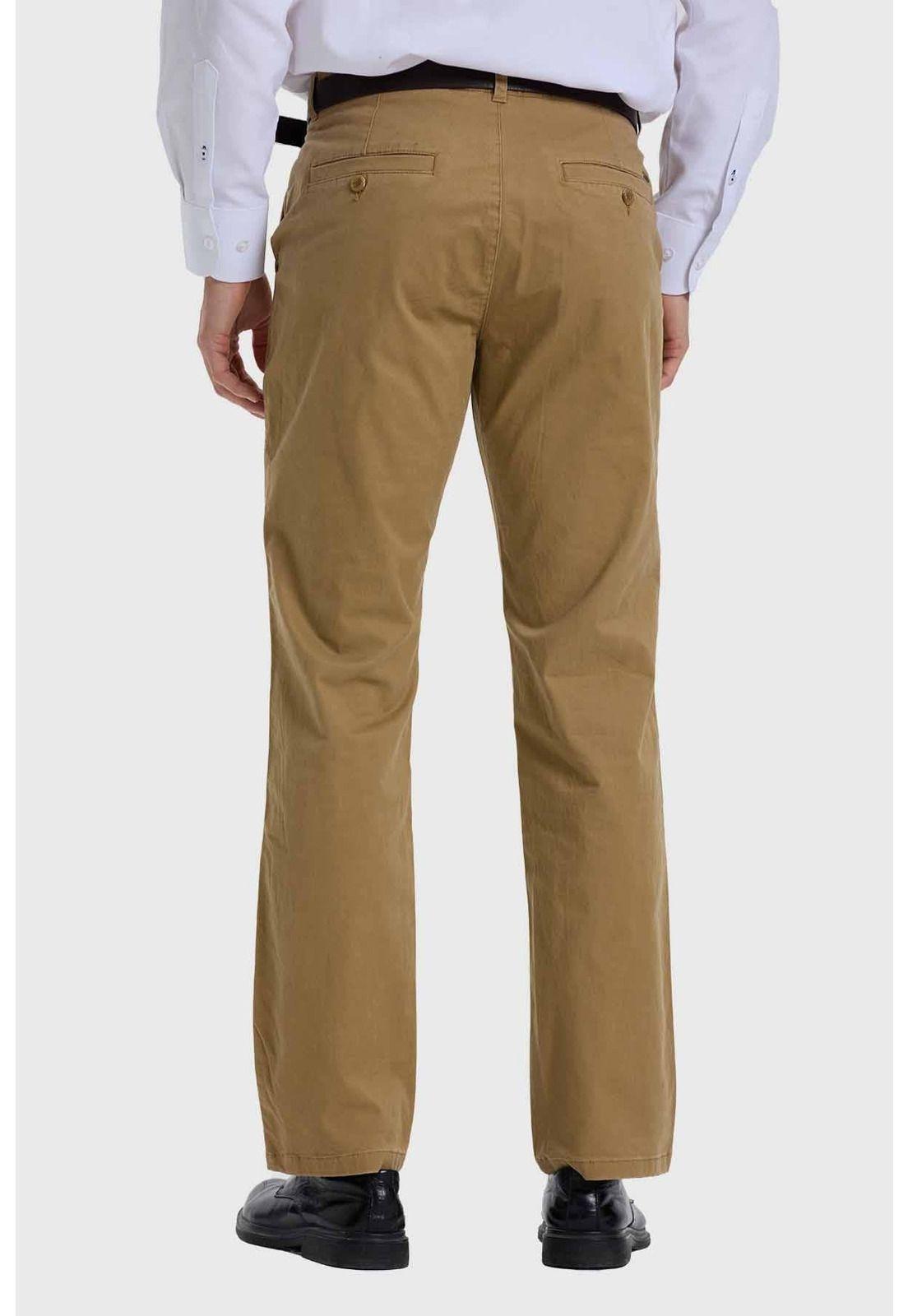 Pantalón Hombre Modelo Chino Cinturón Camel-2