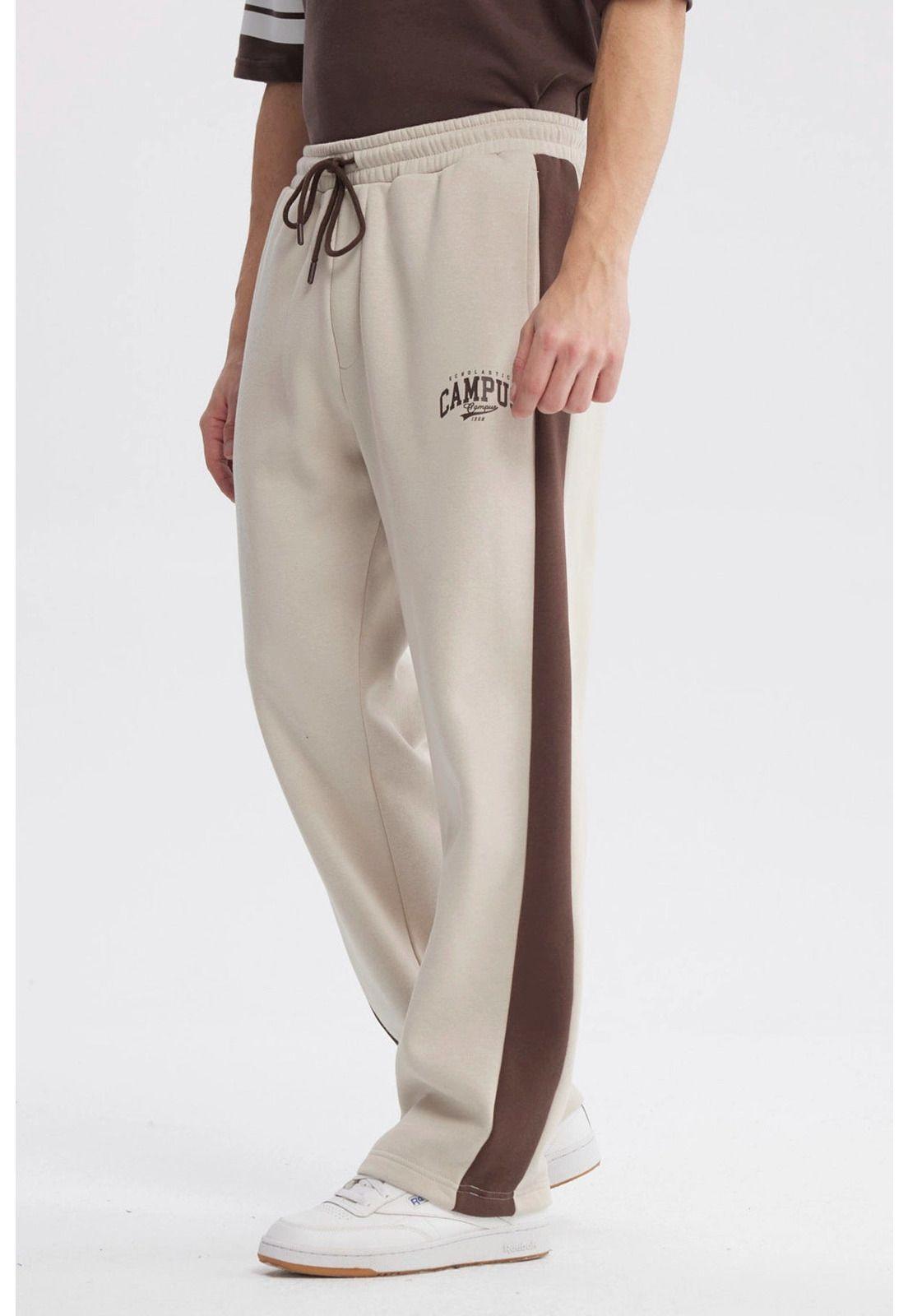 Pantalón Buzo Hombre Calce Recto Beige - ll-1