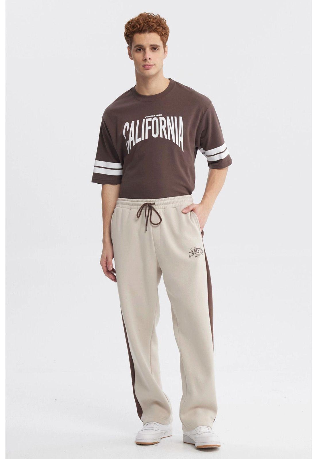 Pantalón Buzo Hombre Calce Recto Beige - ll-3