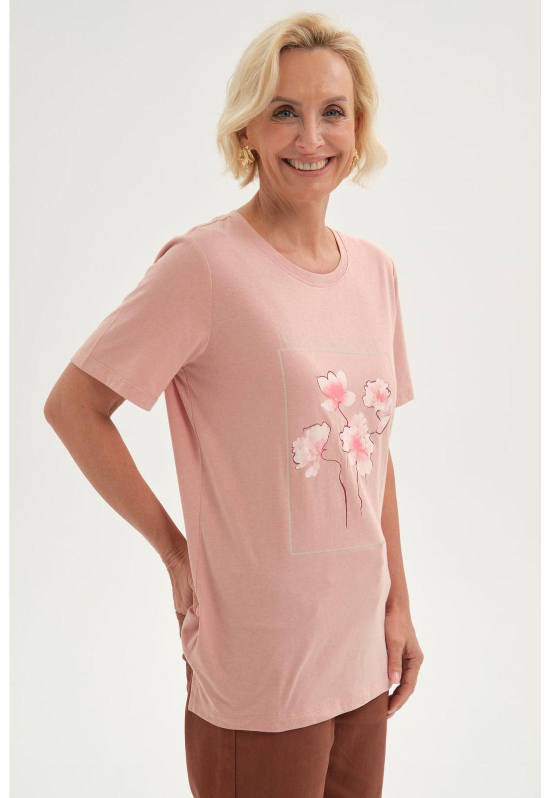 Polera Mujer Print Posicional Palo Rosa-1