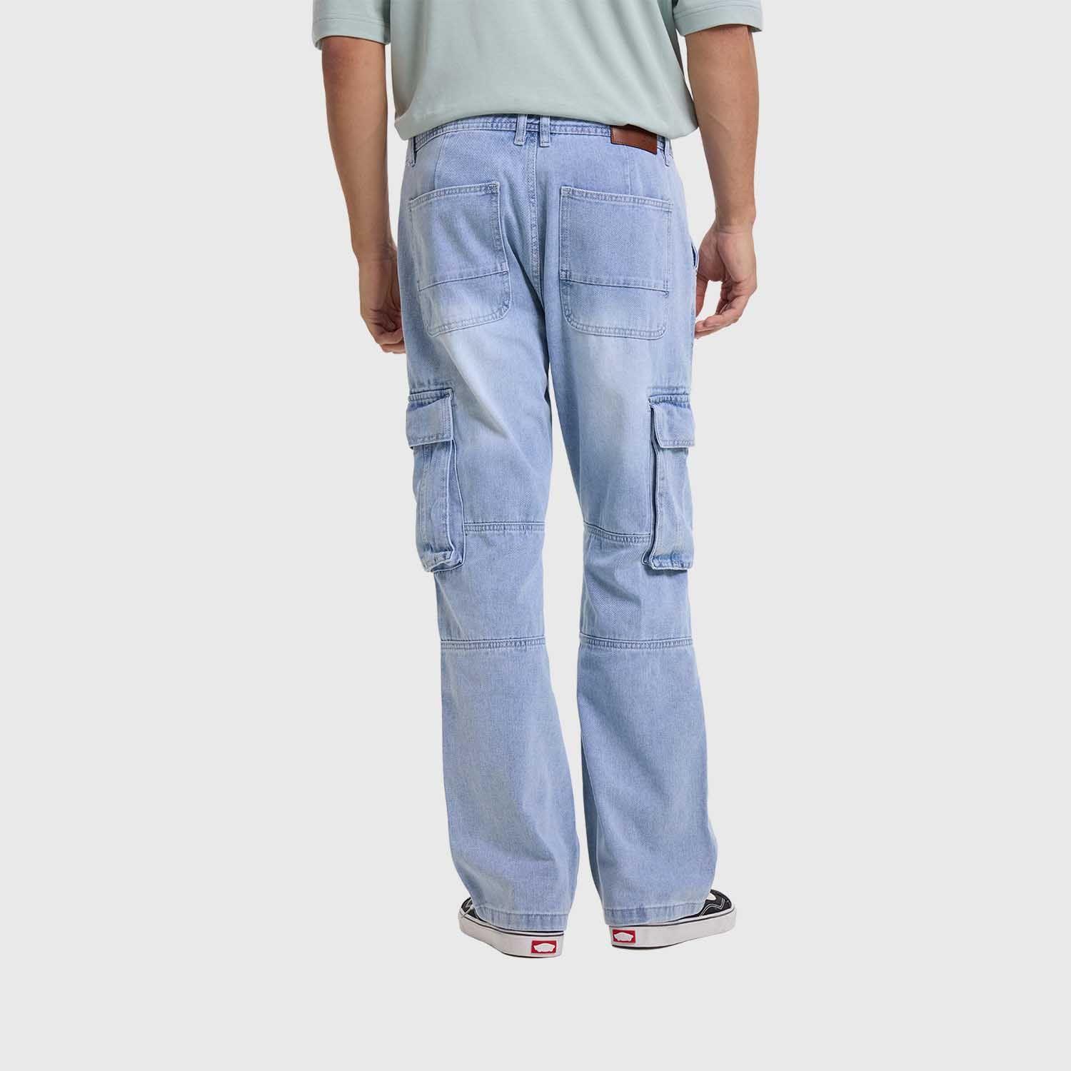 Jeans Hombre Baggy Cargo Azul Claro Fashion's Park-2