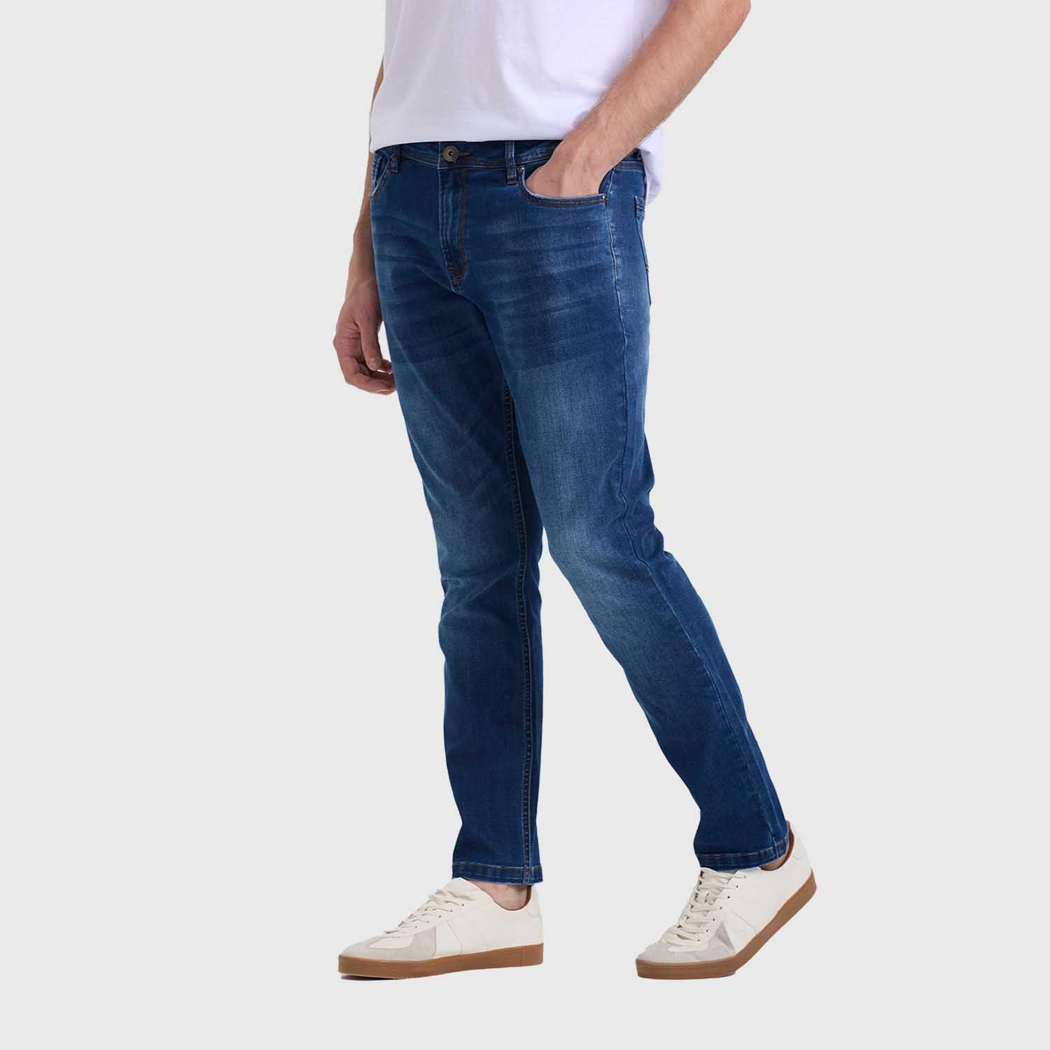 Jeans Hombre Slim Rotura Azul Fashion's Park-1