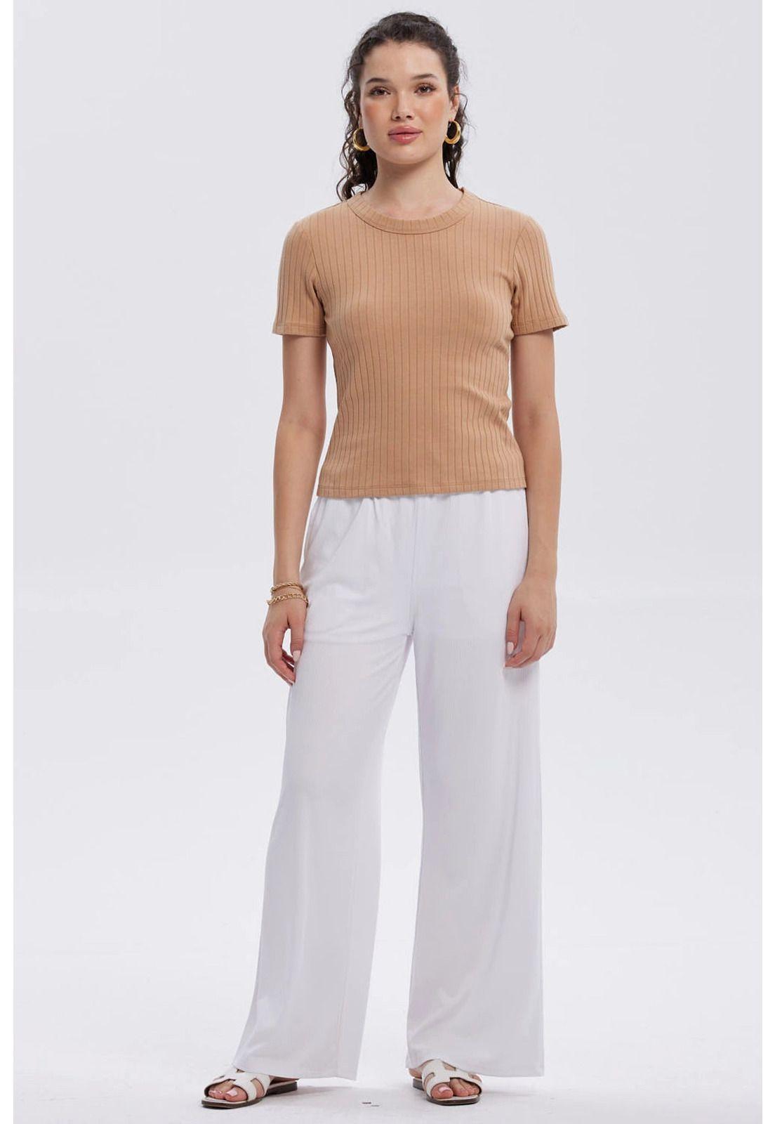 Polera Mujer Rib Crop Lisa Camel-3