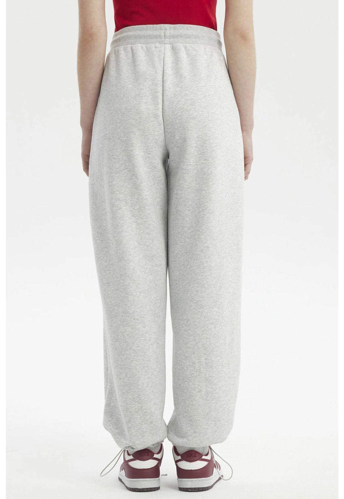 Pantalón Buzo Mujer Pitillo Gris Melange Claro-2