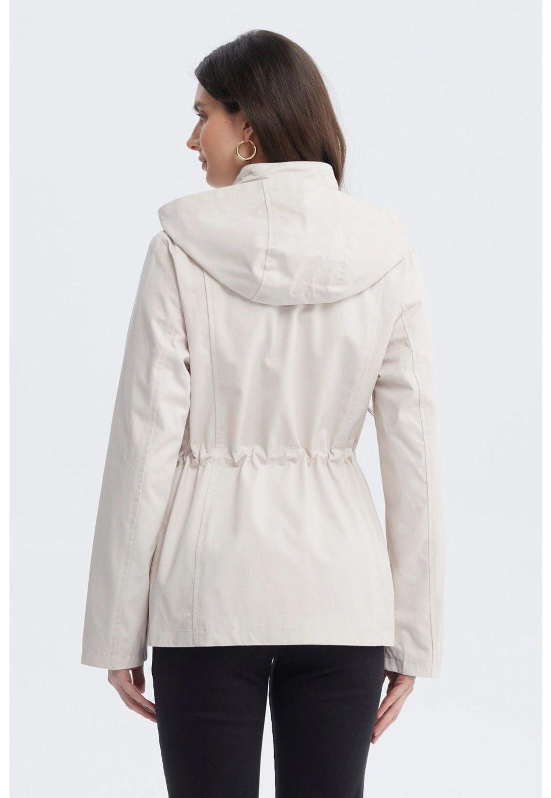 Chaqueta Mujer Con Gorro Arena-2