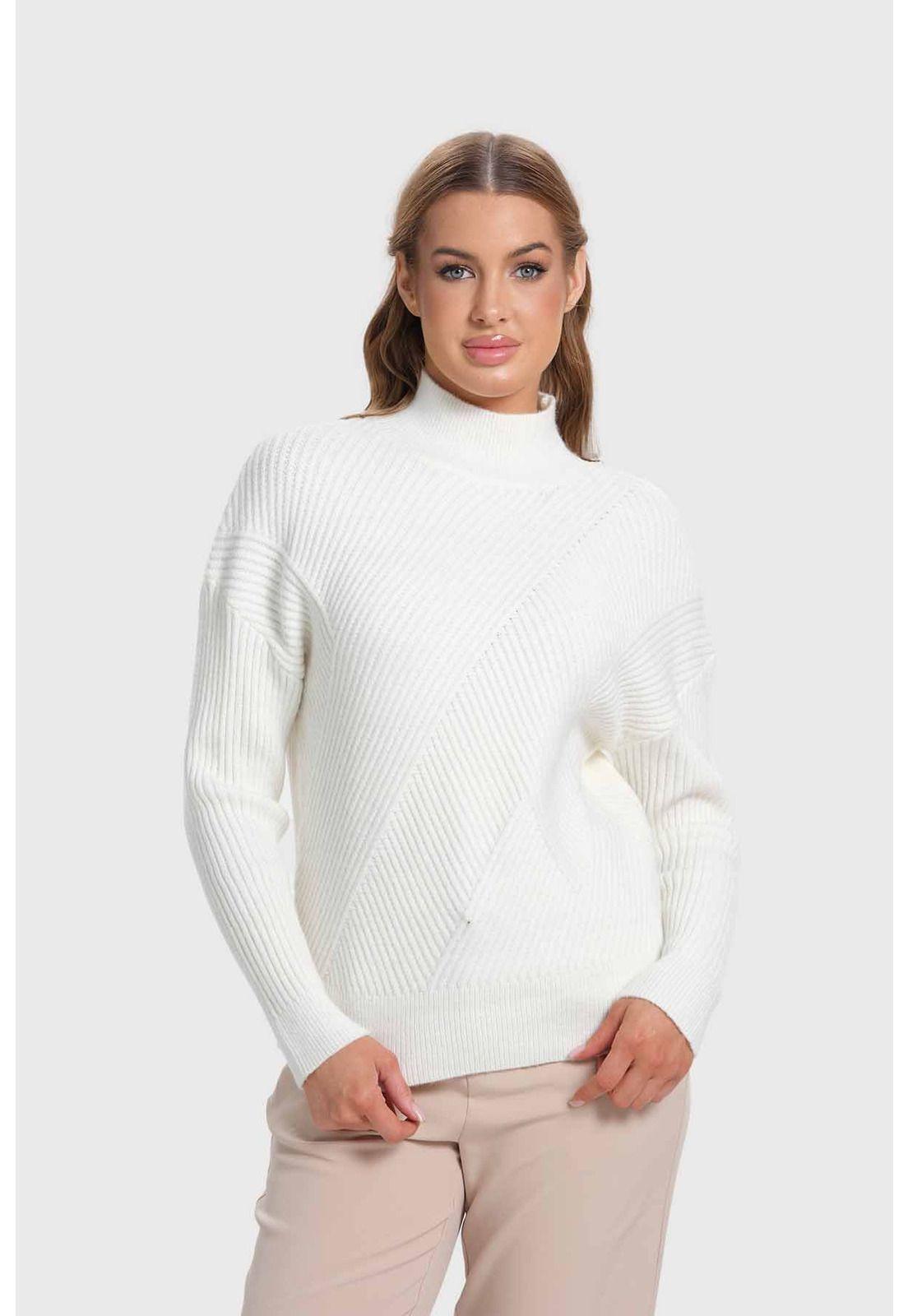 Sweater Mujer Textura Crudo-0