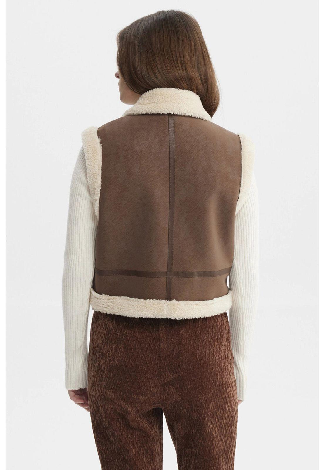 Chaqueta Mujer Aviador Café Oscuro-2