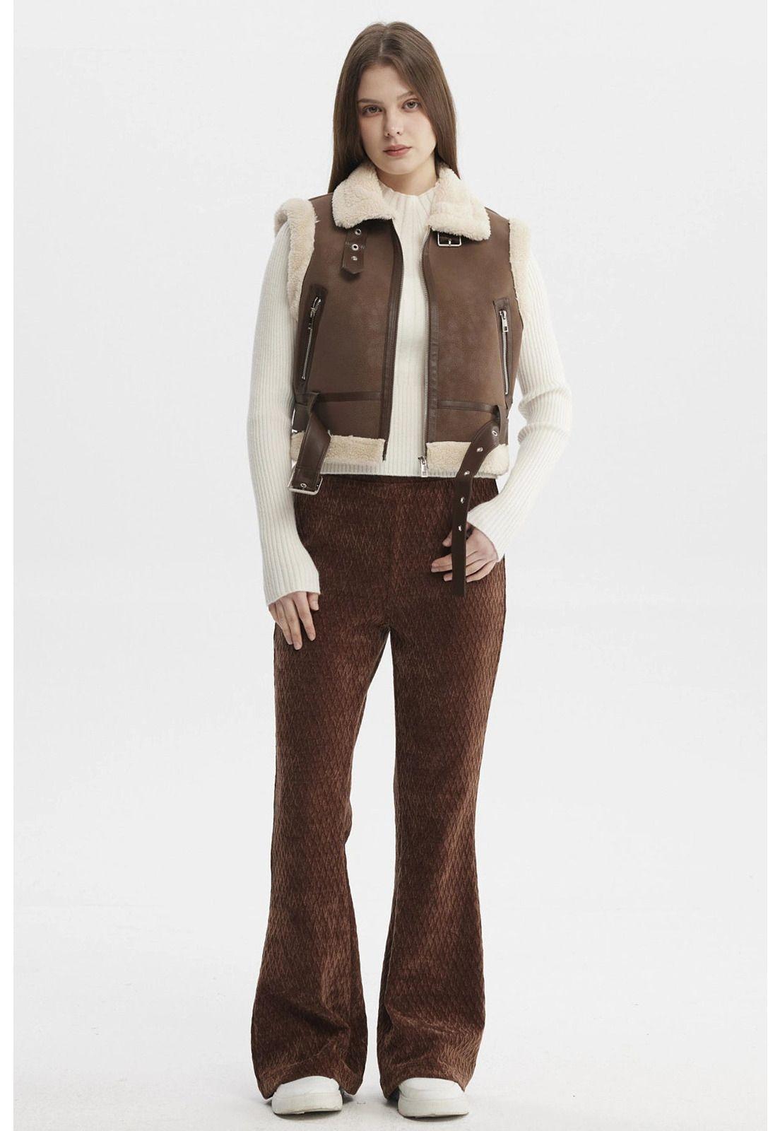 Chaqueta Mujer Aviador Café Oscuro-3