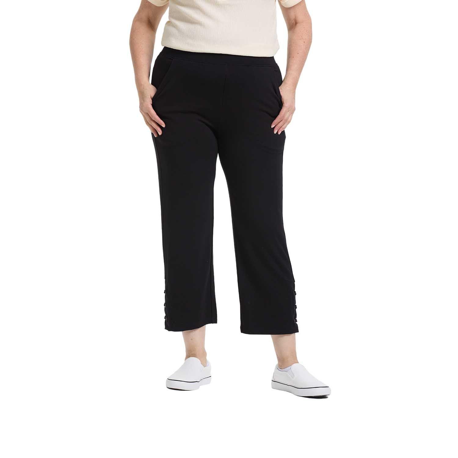 Pantalón Buzo Mujer Detalle Ojetillo Negro Fashion's Park-0