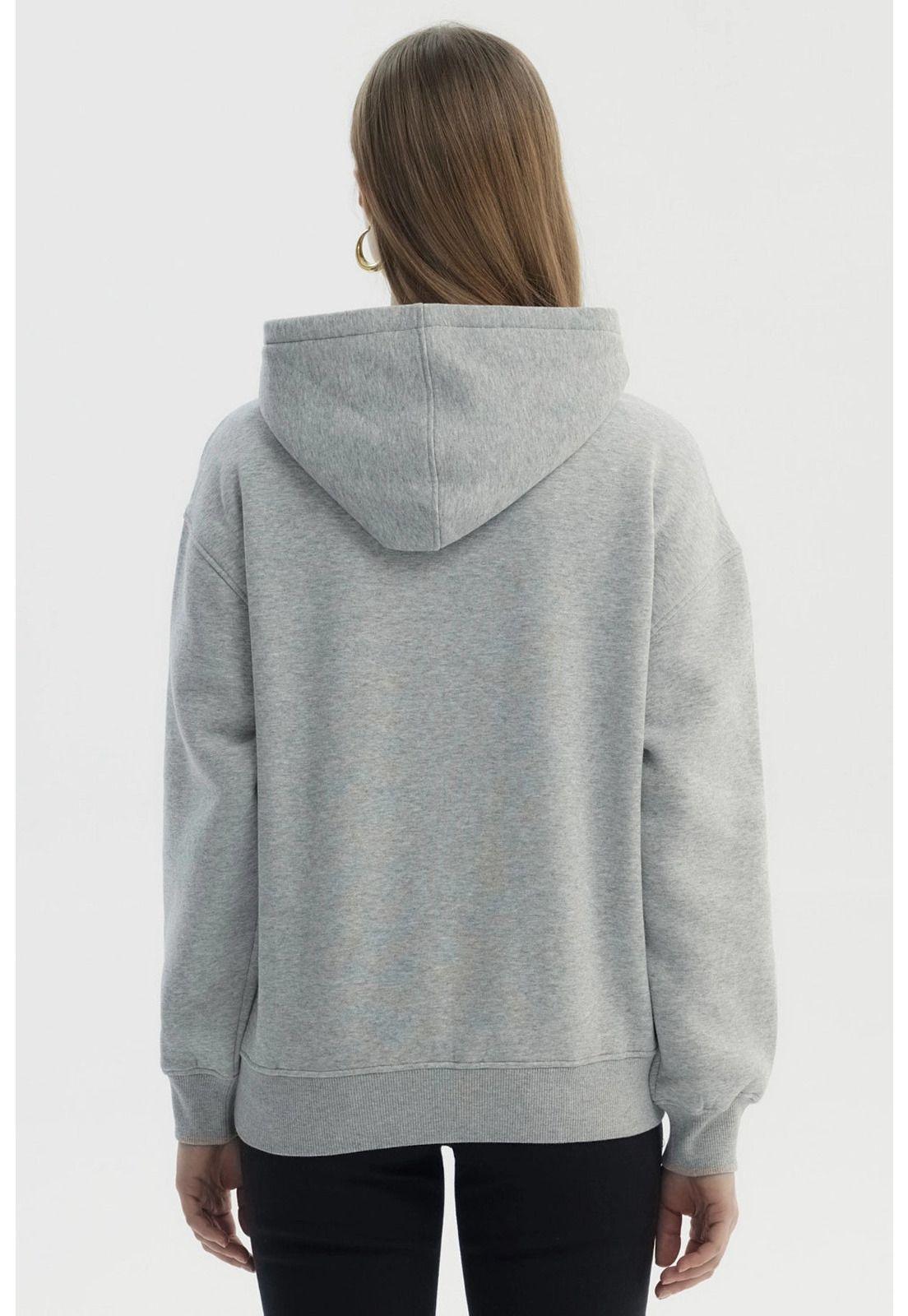 Polerón Mujer Canguro Print Gris Melange - ll-2