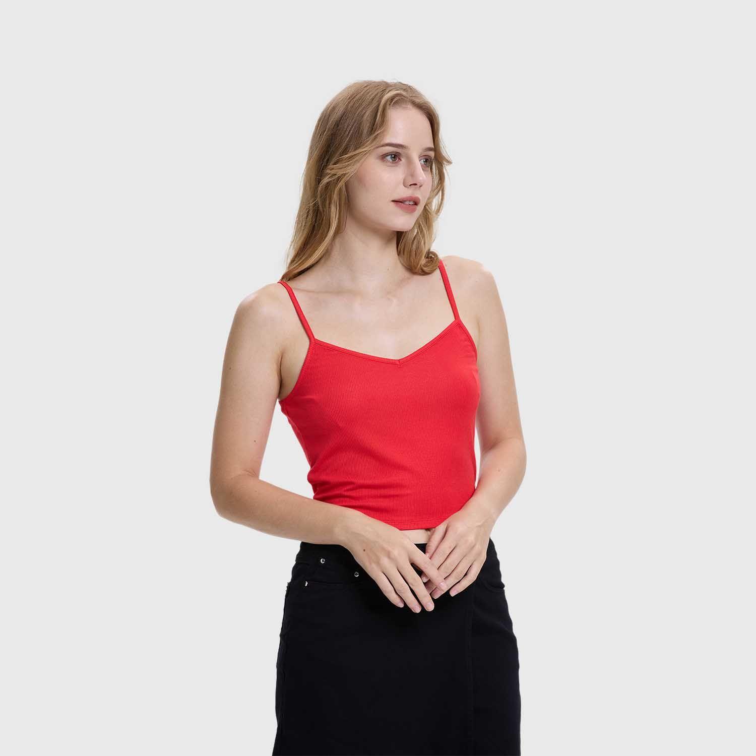 Polera Peto Mujer Pabilo Crop Rojo Fashion's Park-1