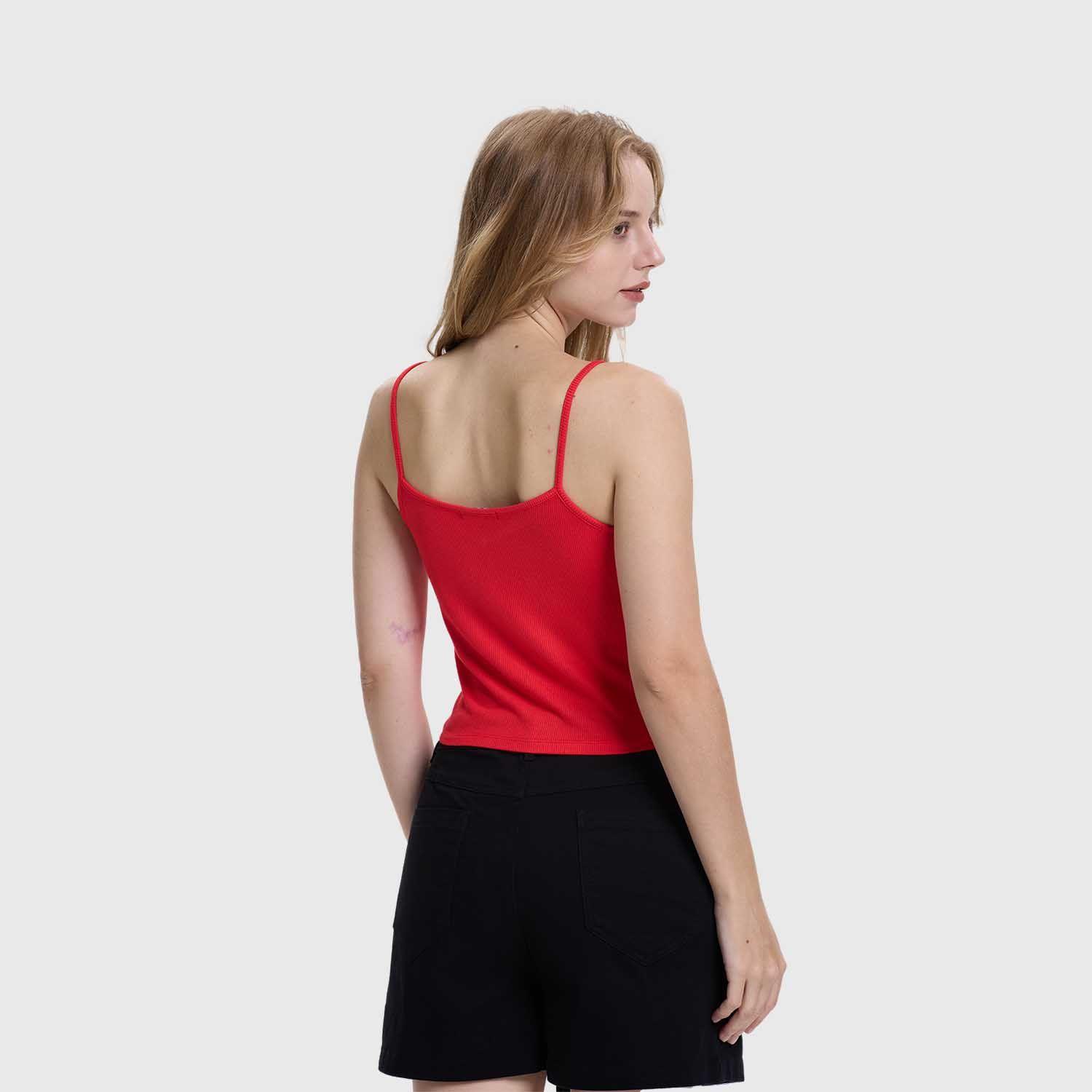 Polera Peto Mujer Pabilo Crop Rojo Fashion's Park-2