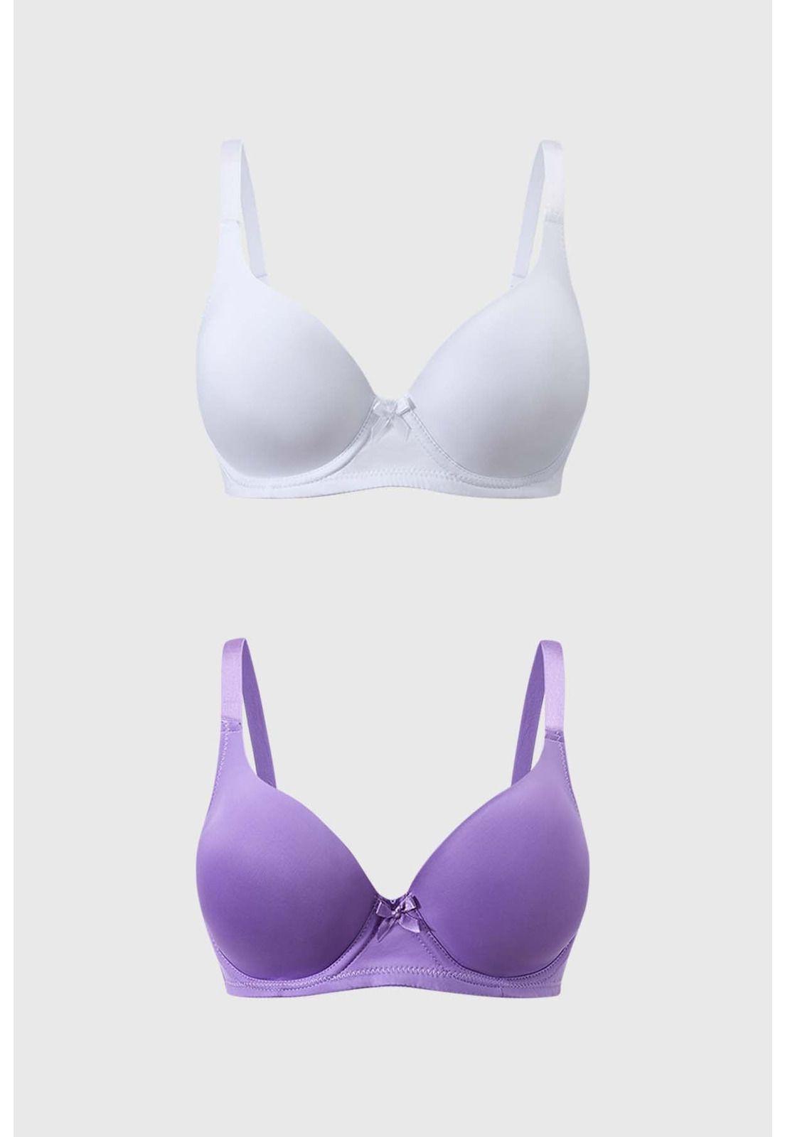 Sostén Mujer Bipack Copa Support Liso Morado-0