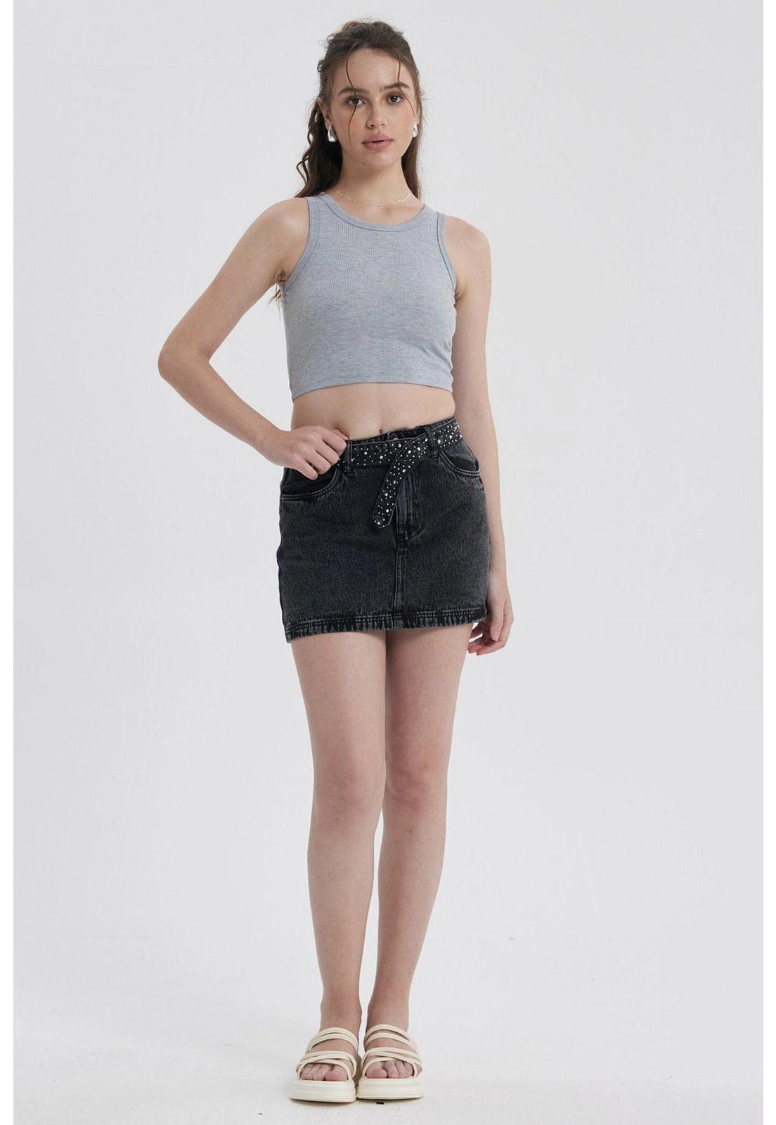 Falda Mujer Cinturón Negro - ll-3