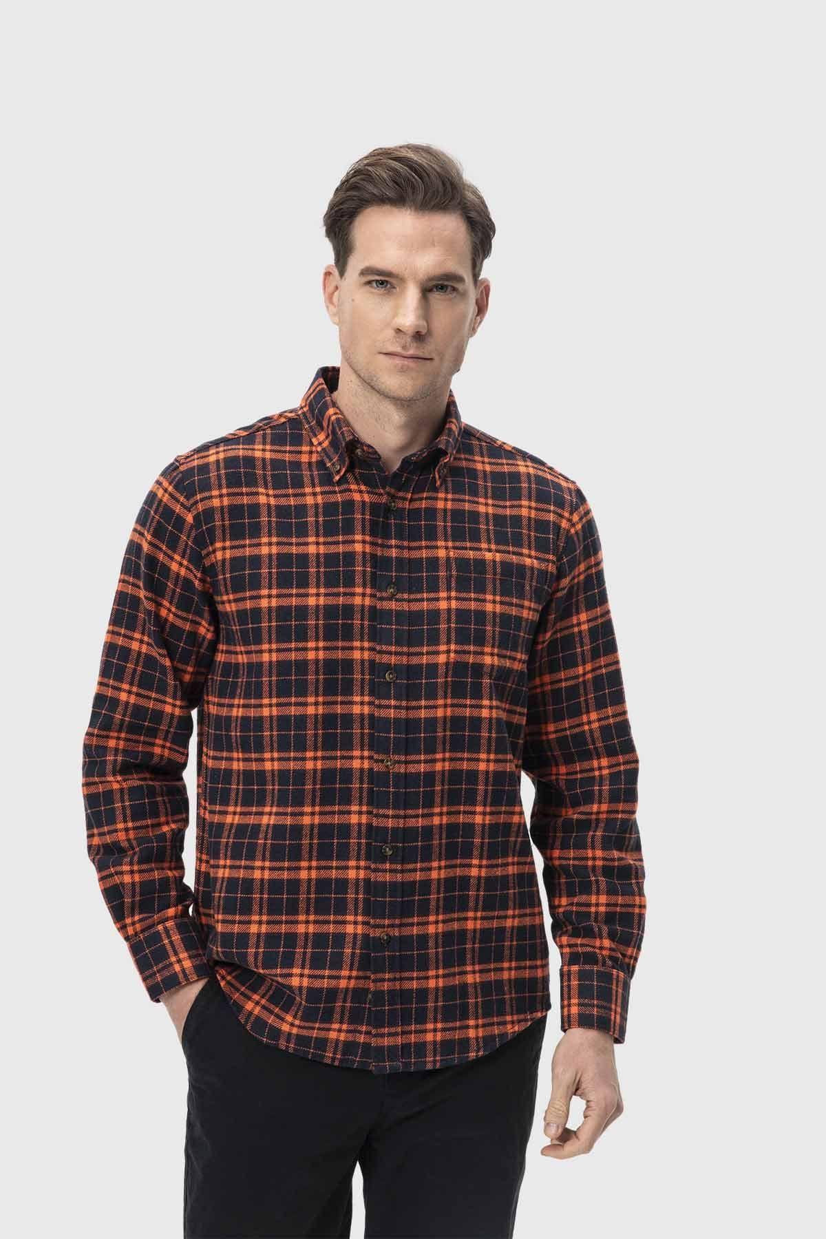 Camisa Hombre Básica Naranjo-0