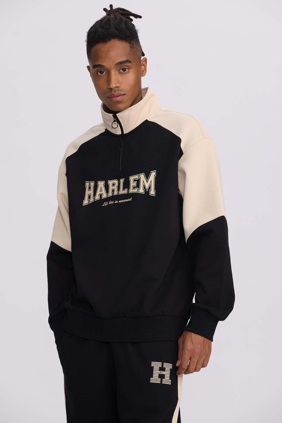 Polerón Hombre Half Zipper Negro-0