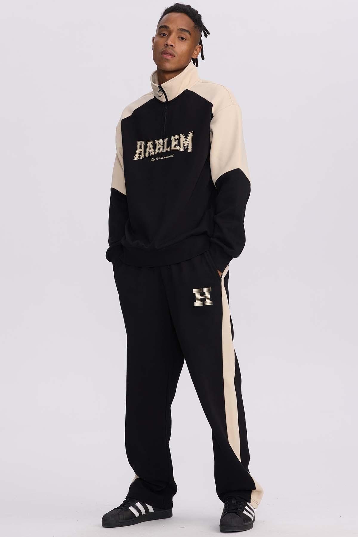 Polerón Hombre Half Zipper Negro-3