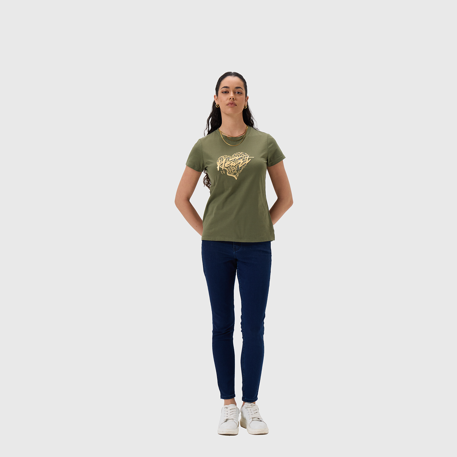 Polera Mujer Print Posicional Verde Musgo Fashion's Park-0