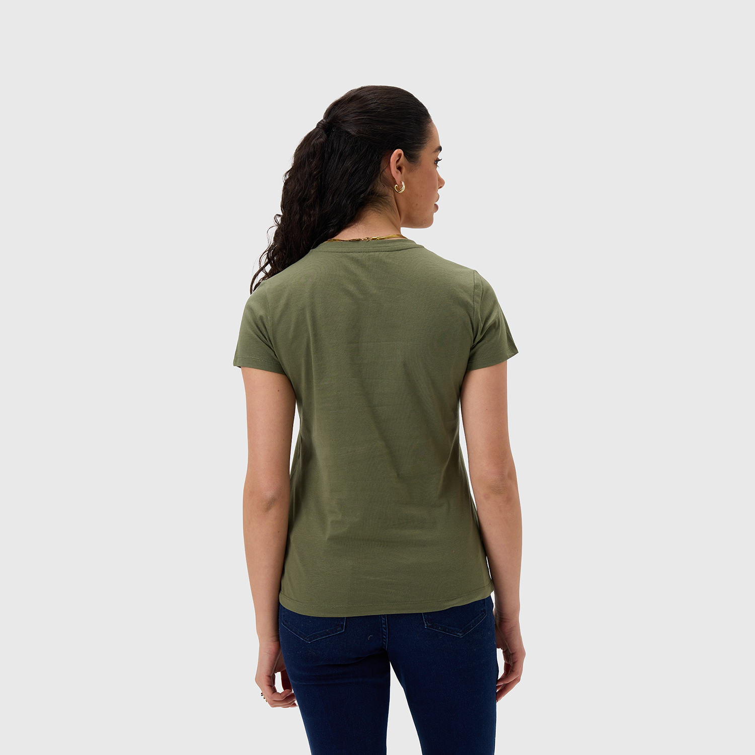 Polera Mujer Print Posicional Verde Musgo Fashion's Park-1