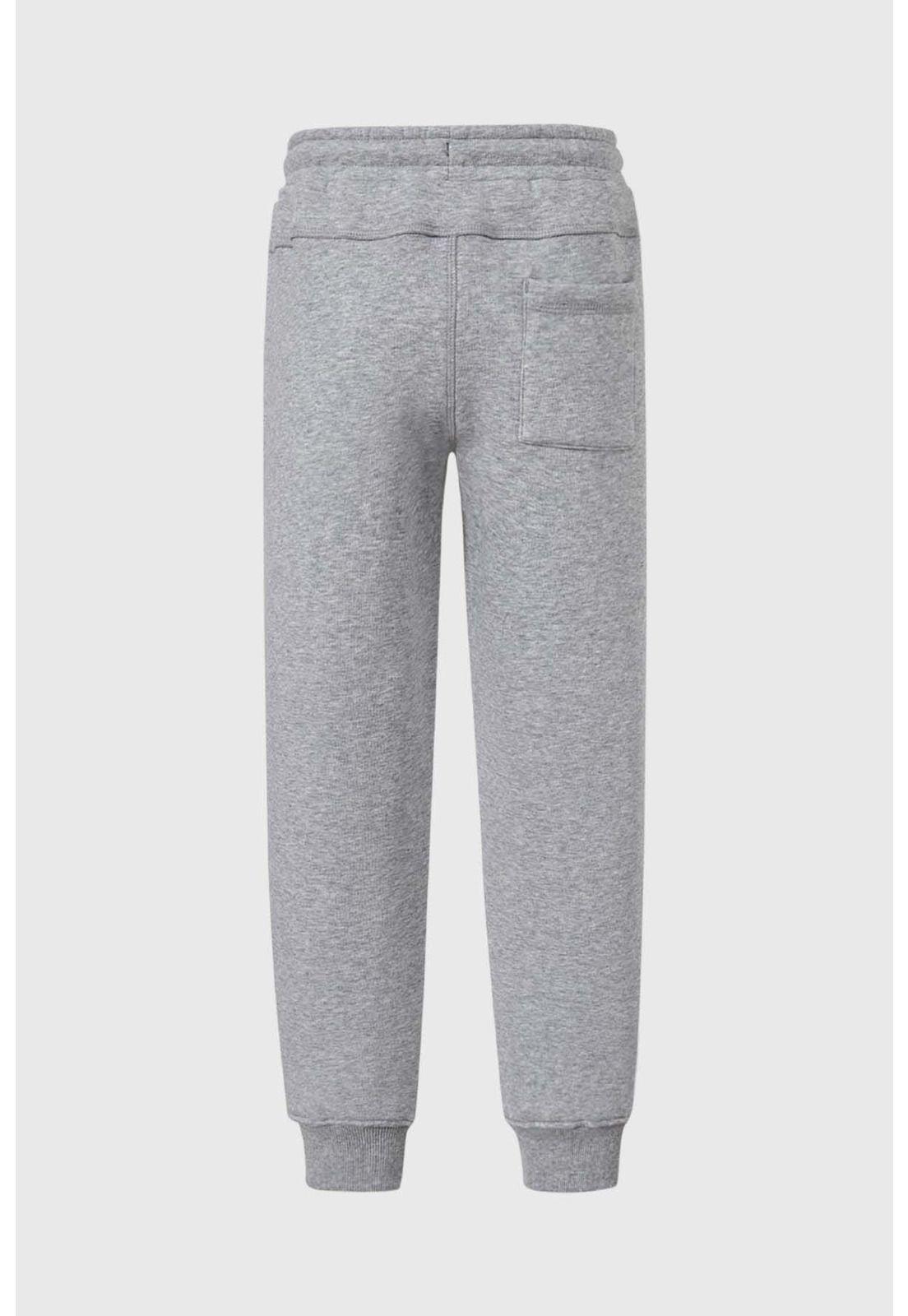 Pantalón Buzo Niño Jogger Corte Lateral Gris-1